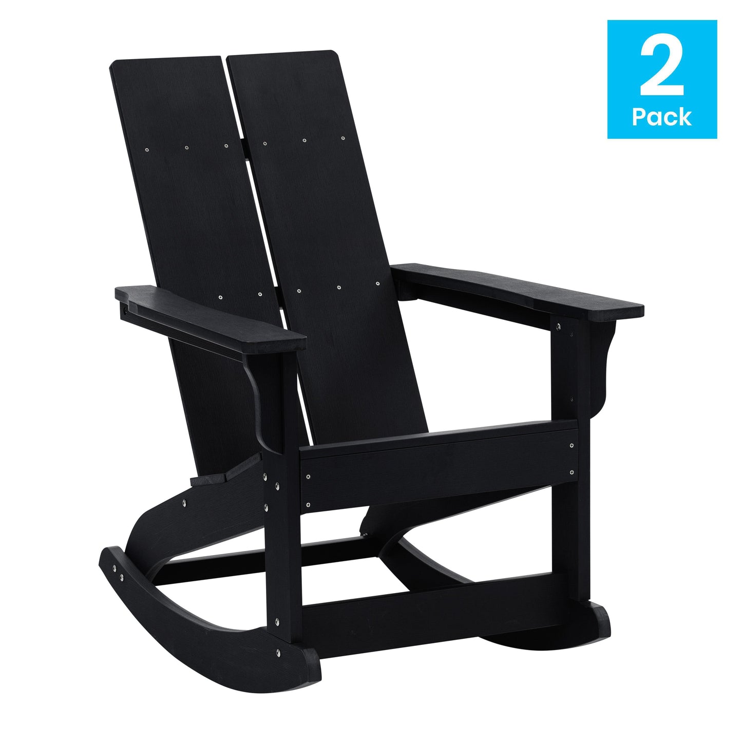 2 PK Black Resin Rocking Chair JJ-C14709-BK-2-GG