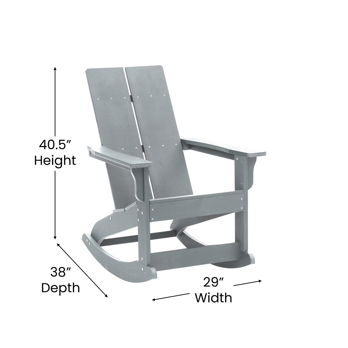 2 PK Gray Resin Rocking Chair JJ-C14709-GY-2-GG