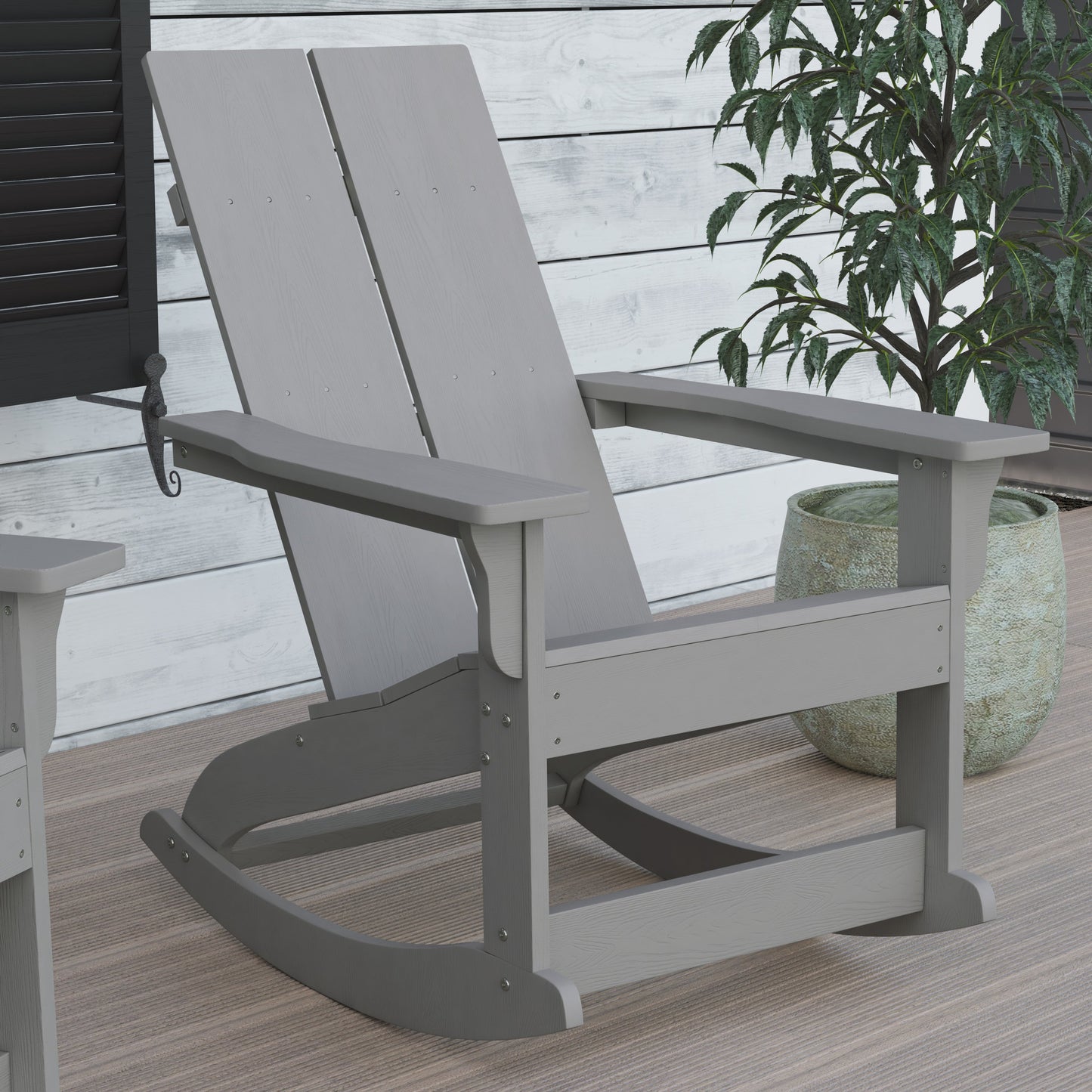 2 PK Gray Resin Rocking Chair JJ-C14709-GY-2-GG