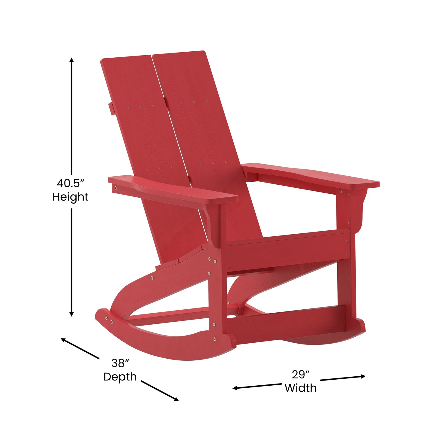 2 PK Red Resin Rocking Chair JJ-C14709-RED-2-GG