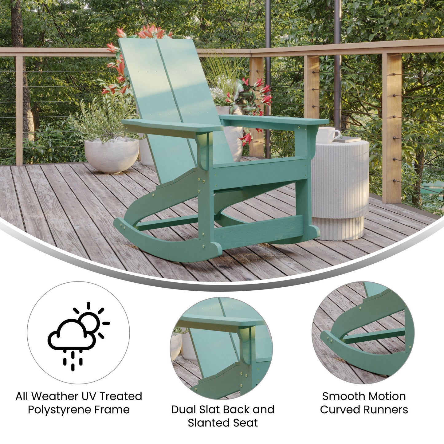 2PK Sea Foam Rocking Chairs JJ-C14709-SFM-2-GG