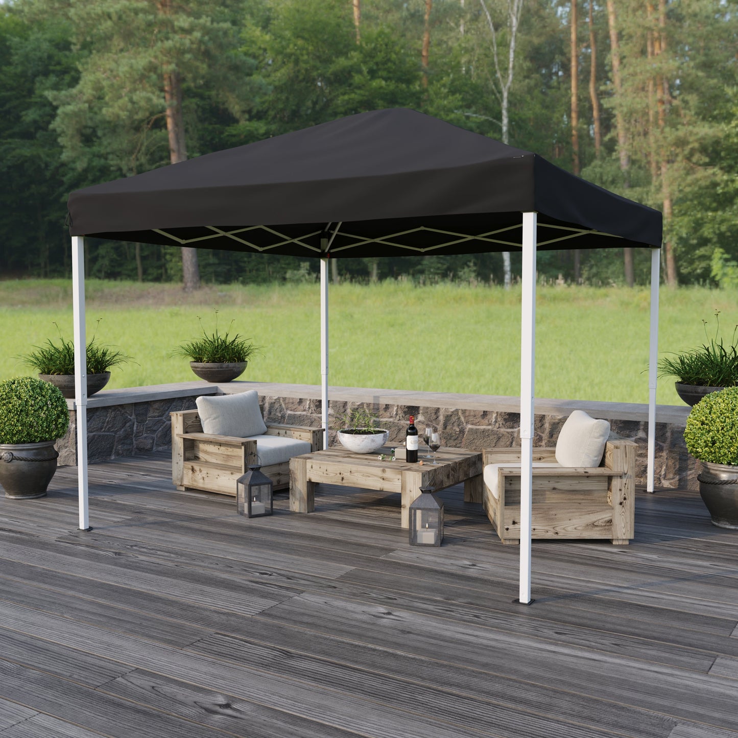 10'x10' Black Pop Up Canopy JJ-GZ1010-BK-GG