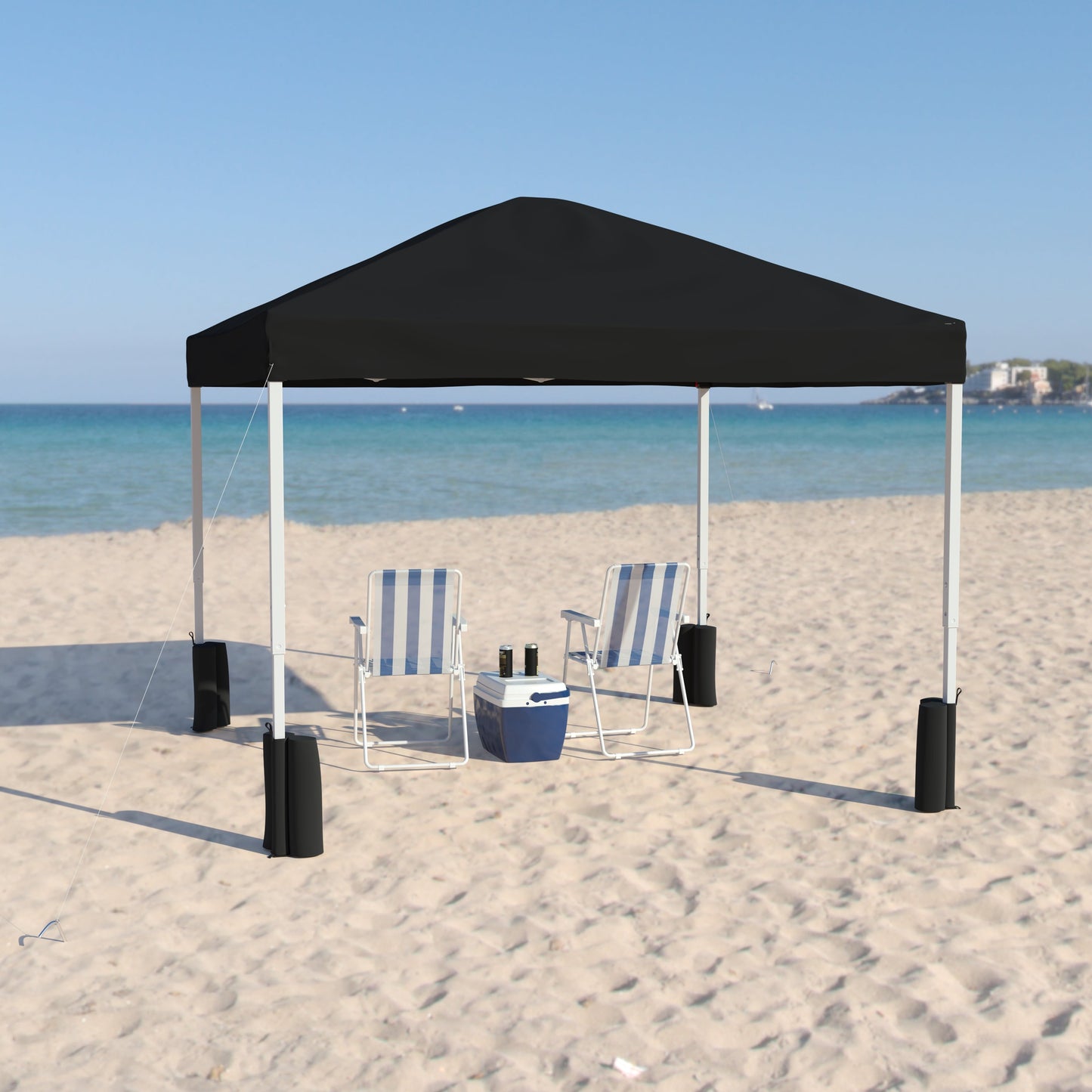 10'x10' Black Pop Up Canopy JJ-GZ1010PKG-BK-GG