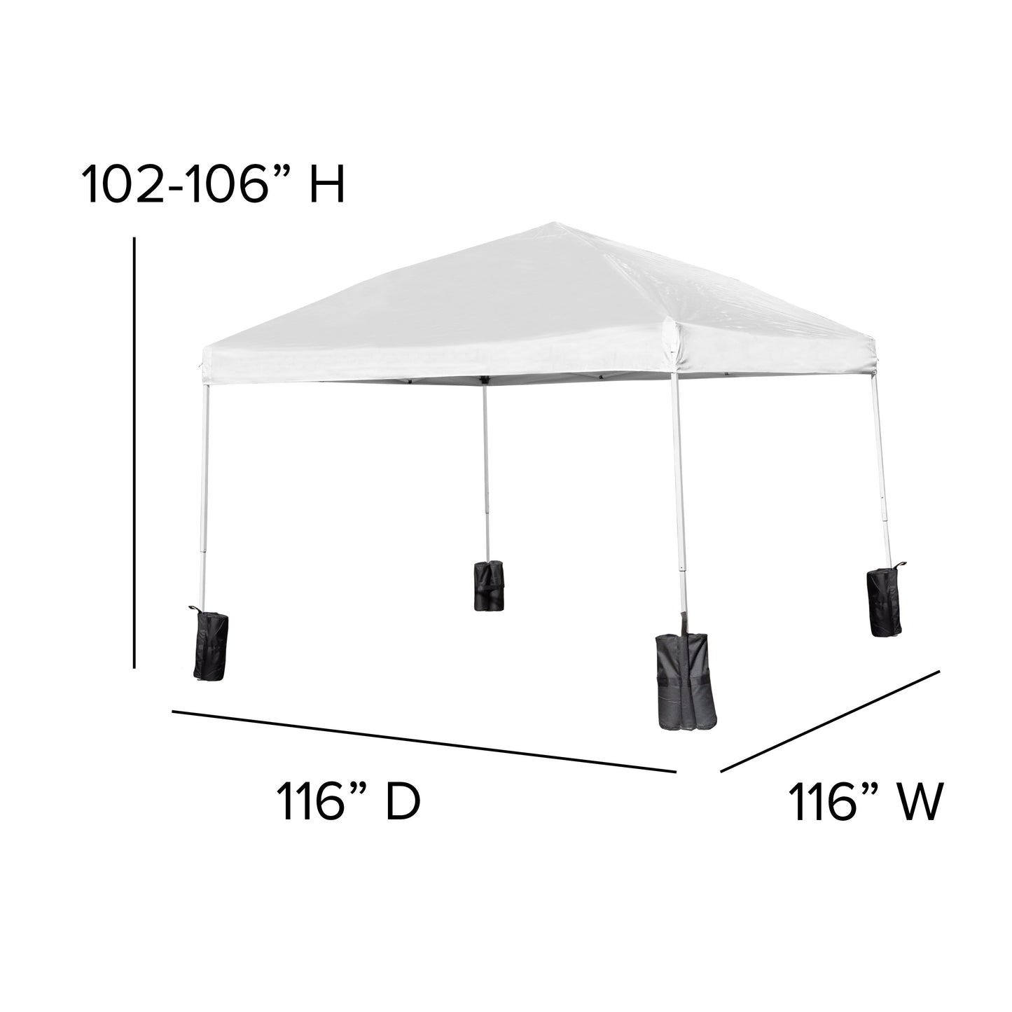 10'x10' White Pop Up Canopy JJ-GZ1010PKG-WH-GG