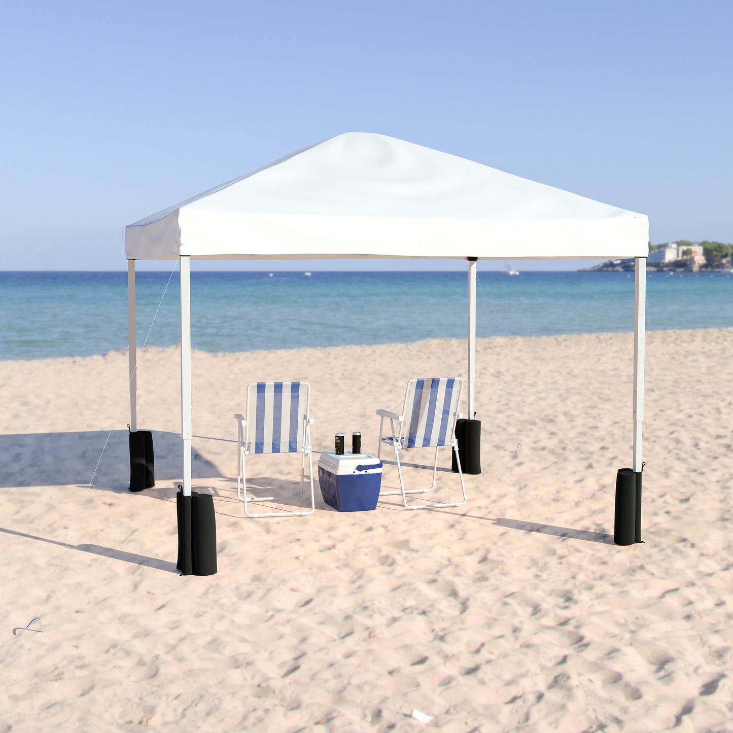 10'x10' White Pop Up Canopy JJ-GZ1010PKG-WH-GG