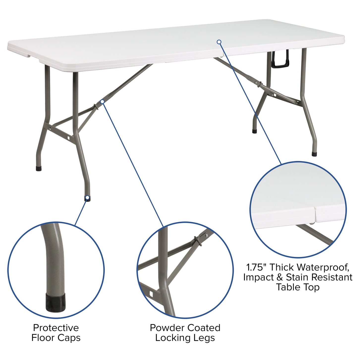 White Canopy & Folding Table JJ-GZ10183Z-WH-GG