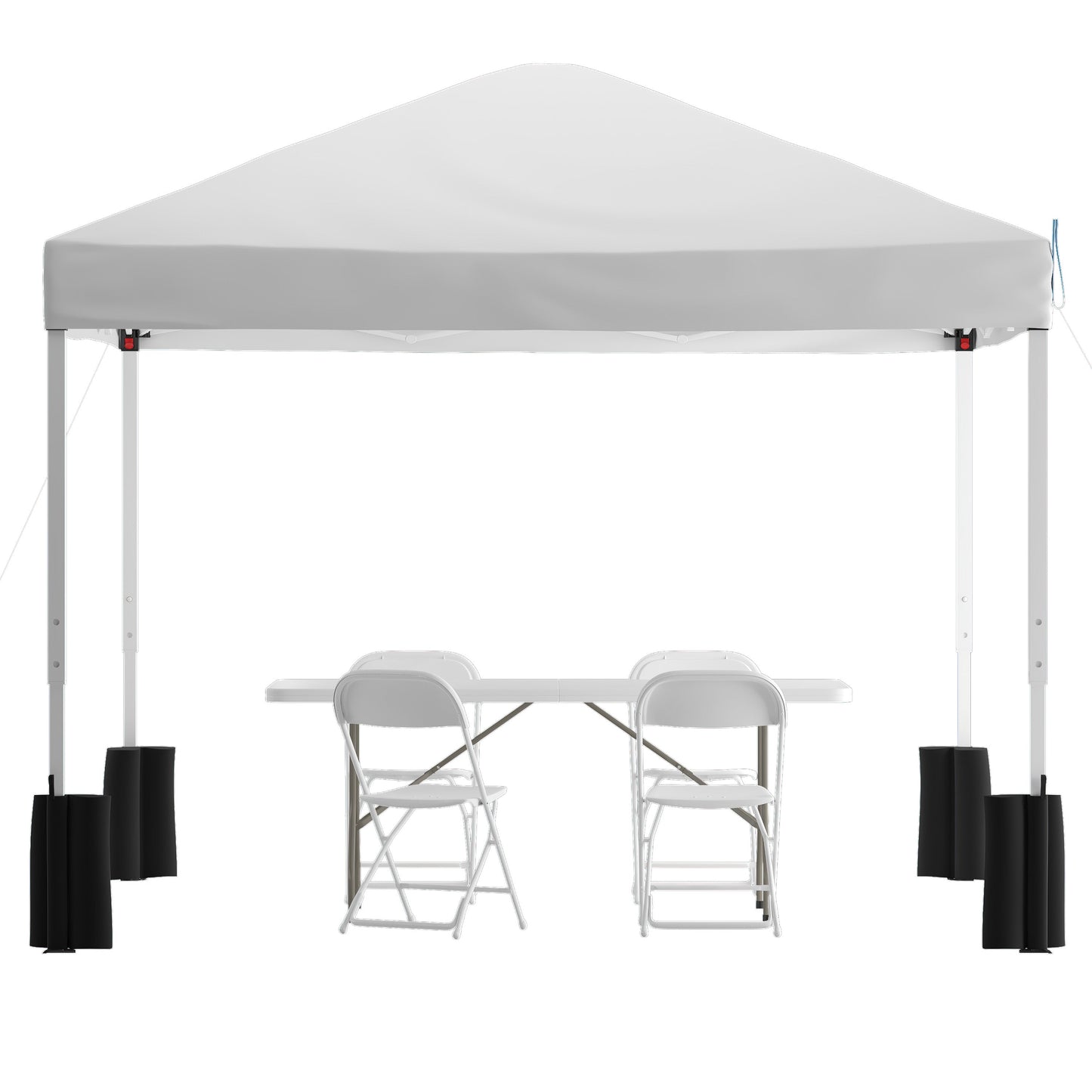 White Canopy & Folding Table JJ-GZ10PKG183Z-WH-GG