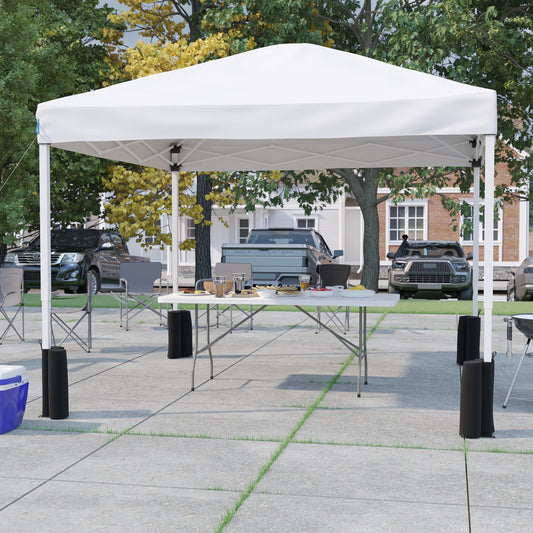 White Canopy & Folding Table JJ-GZ10PKG183Z-WH-GG