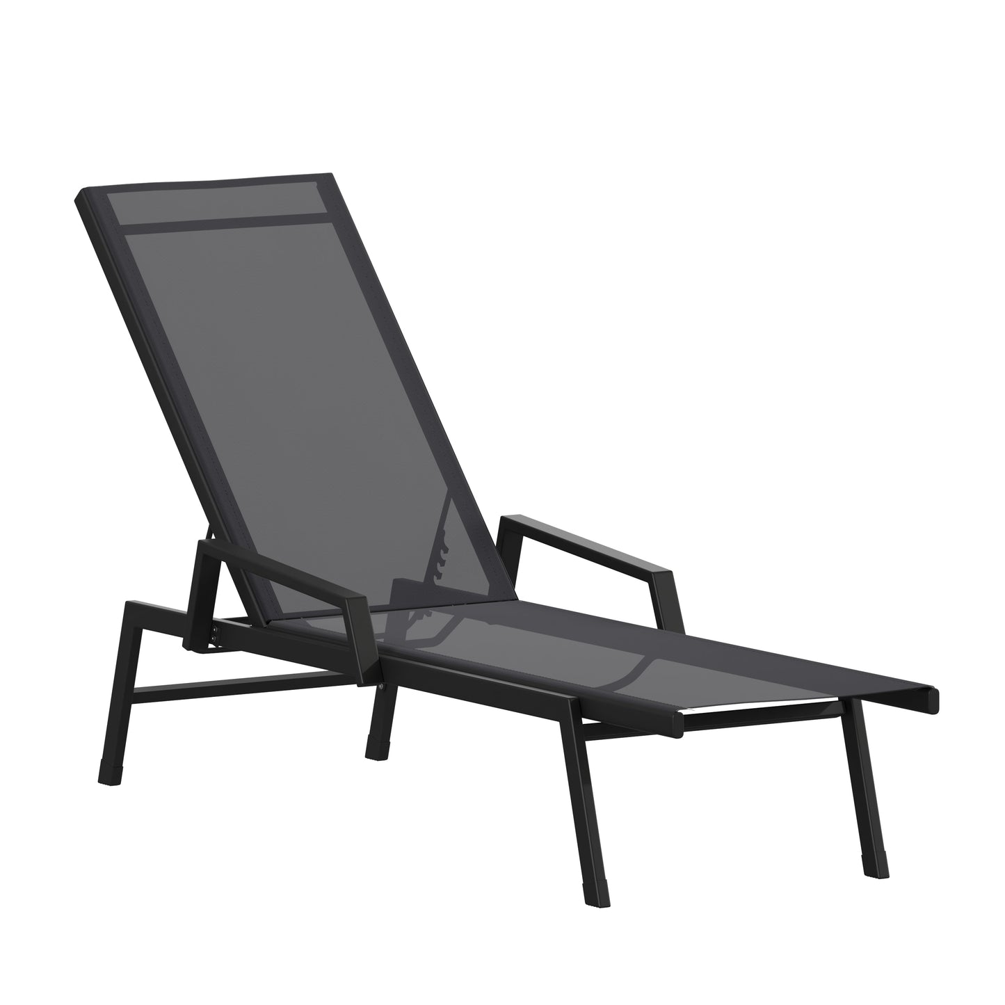 Black/Black Chaise Lounge JJ-LC323-BLK-BLK-GG