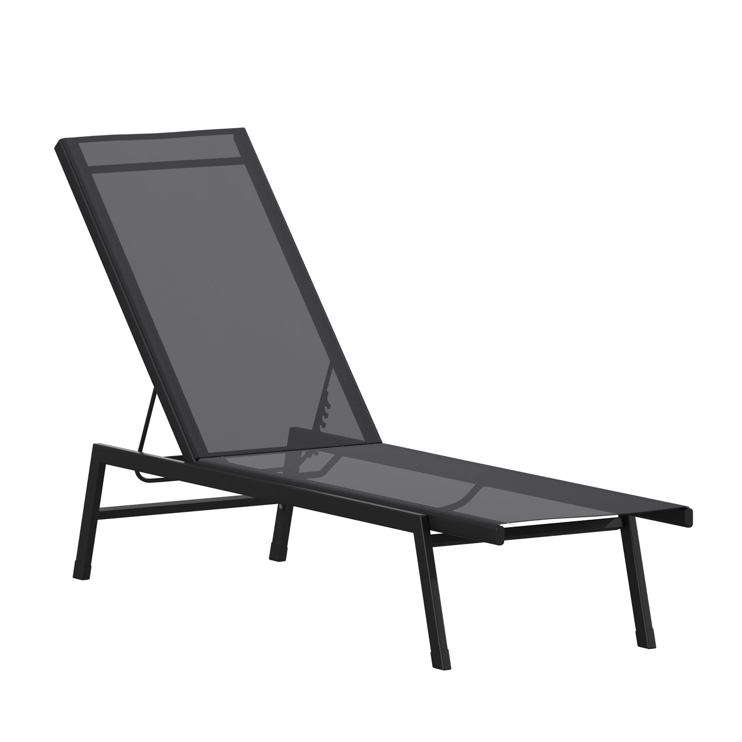 Black/Black Chaise Lounge JJ-LC326-BLK-BLK-GG