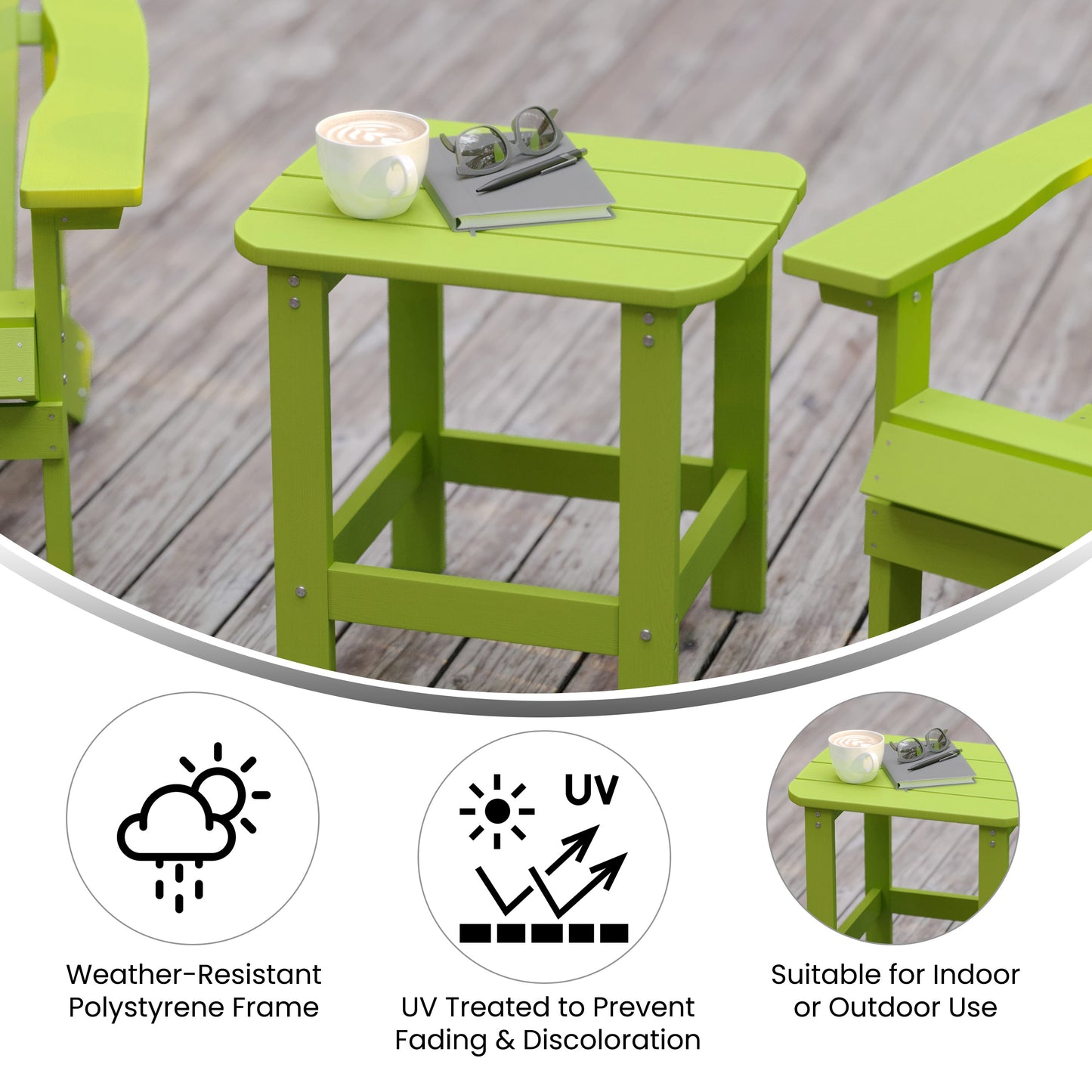 Lime Adirondack Side Table JJ-T14001-LM-GG