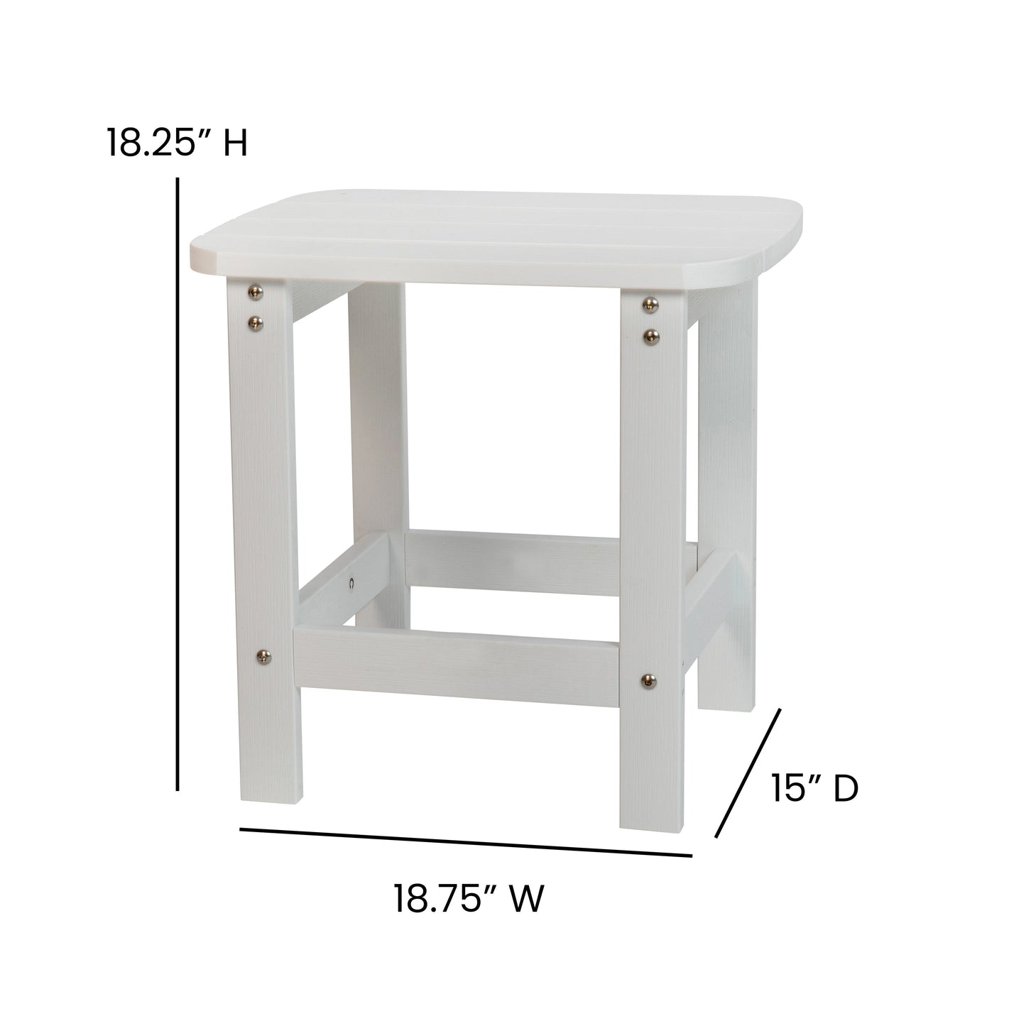 White Adirondack Side Table JJ-T14001-WH-GG