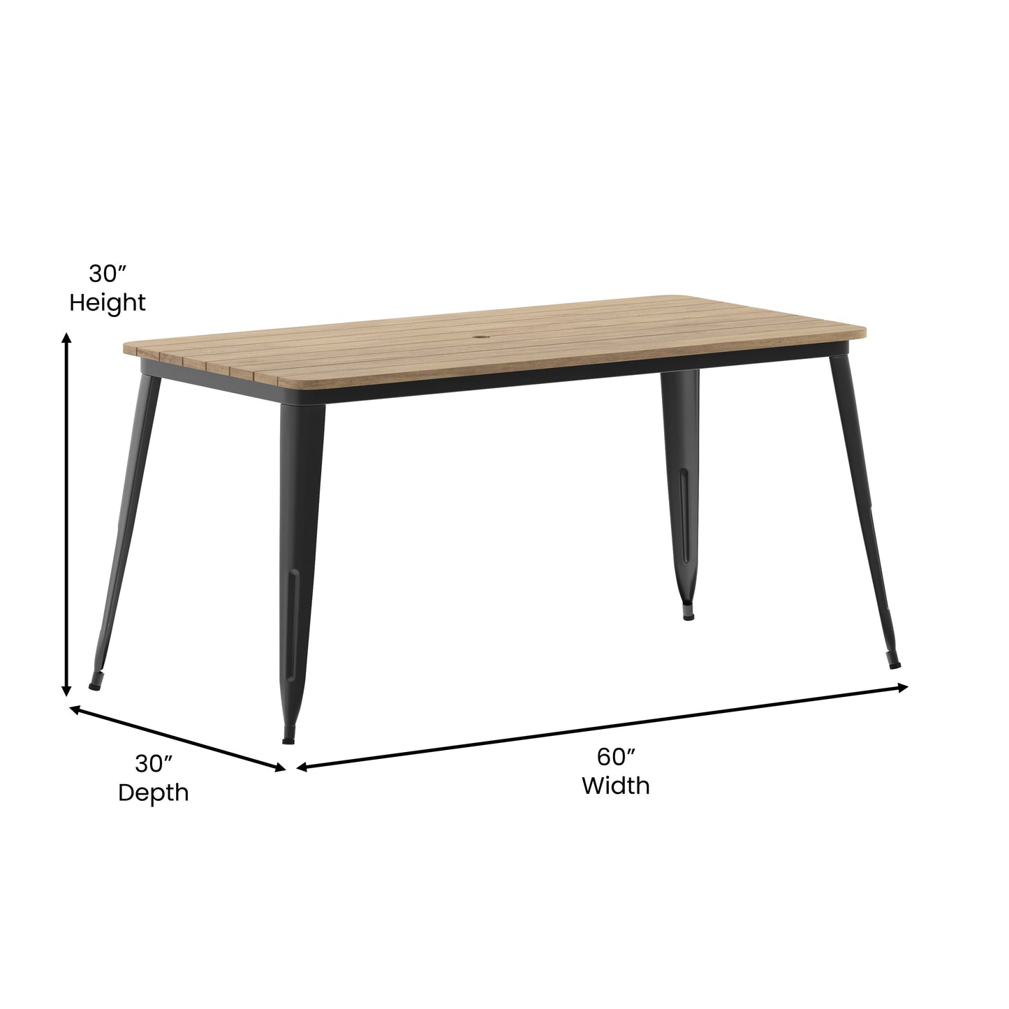 30x60 BR/BK Dining Table JJ-T146120-BRBK-GG