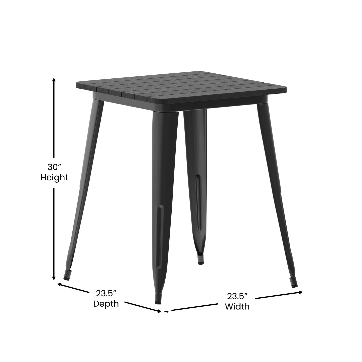 23.75" SQ BK/BK Dining Table JJ-T14619-60-BKBK-GG