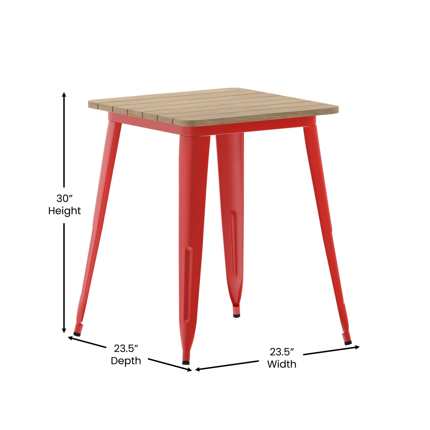 23.75" SQ BR/RED Dining Table JJ-T14619-60-BRRD-GG