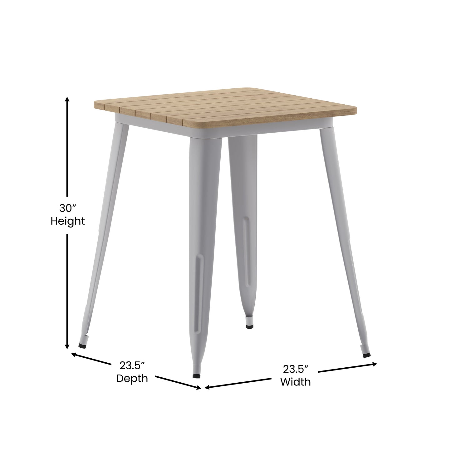 23.75" SQ BR/SIL Dining Table JJ-T14619-60-BRSL-GG