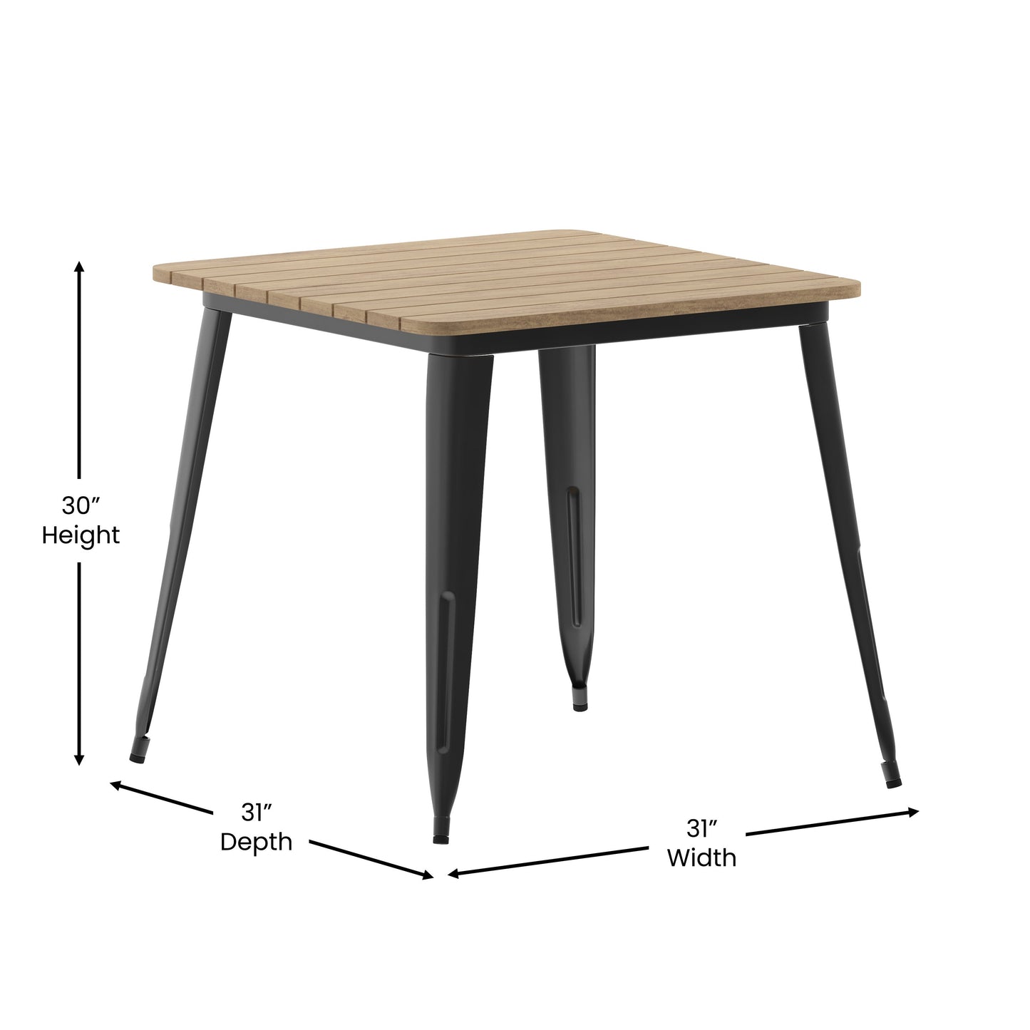 31.5" SQ BR/BK Dining Table JJ-T14619-80-BRBK-GG