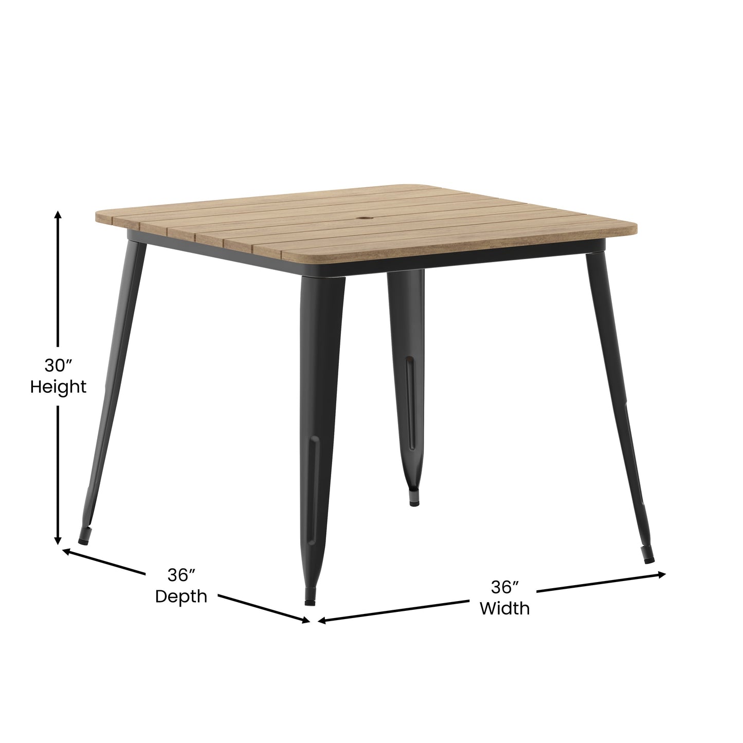 36" SQ BR/BK Dining Table JJ-T14619-90-BRBK-GG