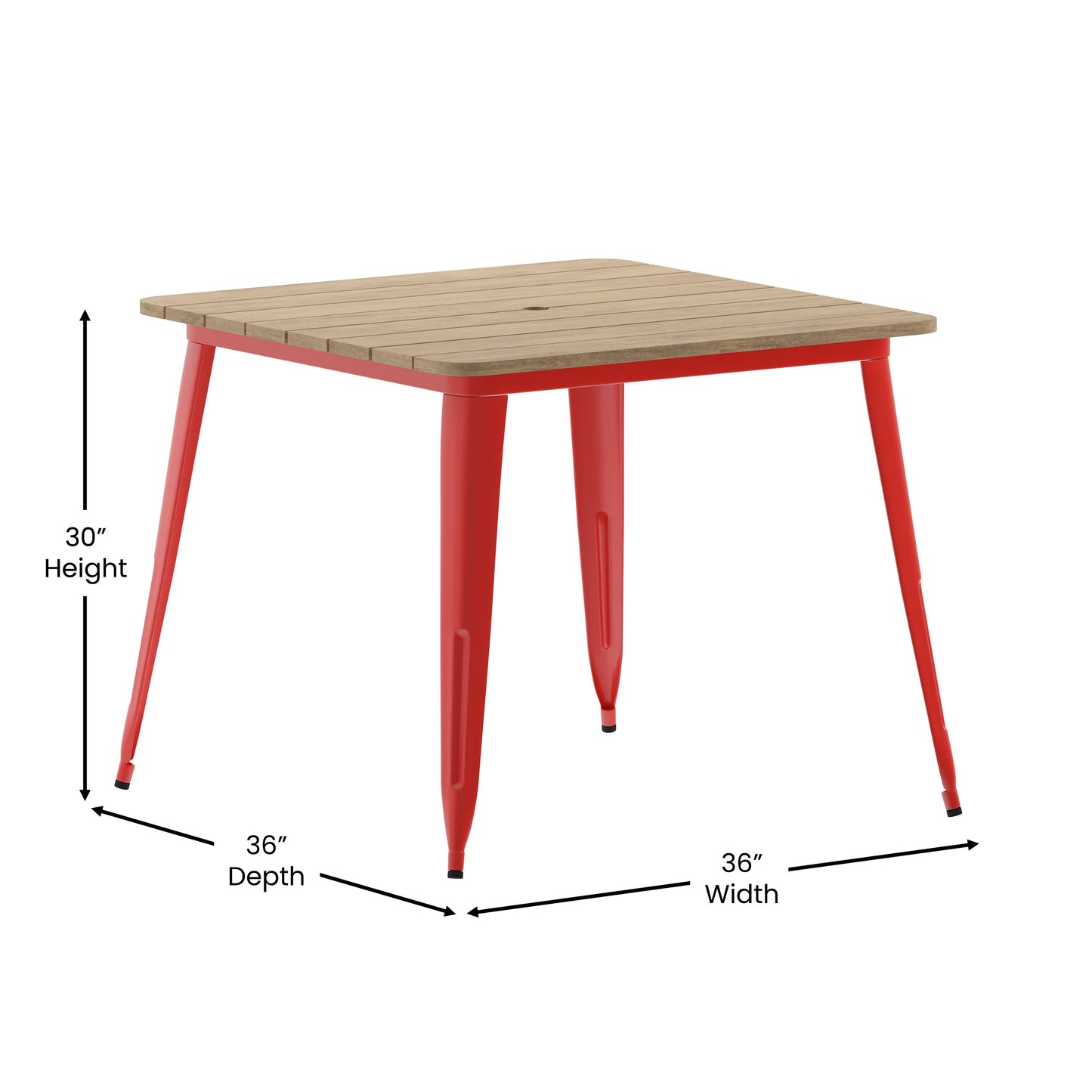 36" SQ BR/RED Dining Table JJ-T14619-90-BRRD-GG