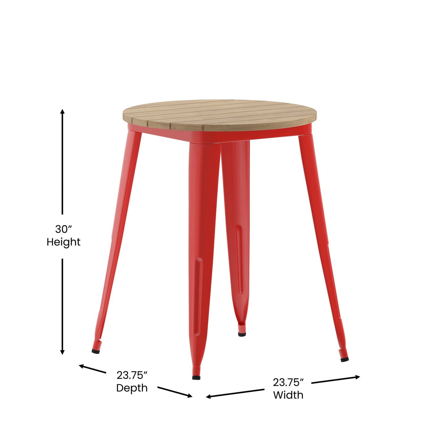 23.75" RD BR/RED Dining Table JJ-T14623-60-BRRD-GG