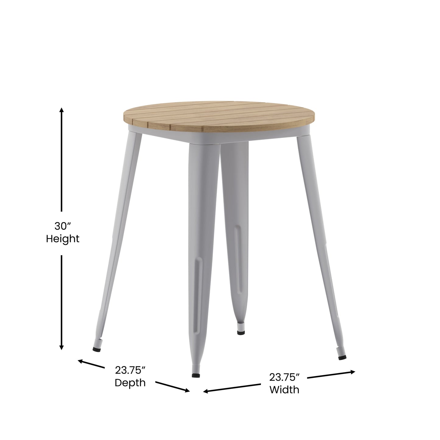 23.75" RD BR/SIL Dining Table JJ-T14623-60-BRSL-GG