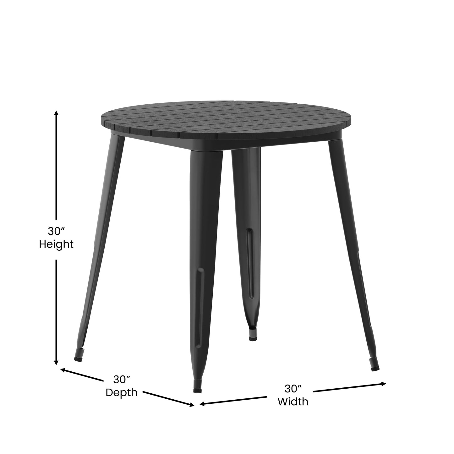 30" RD BK/BK Dining Table JJ-T14623-80-BKBK-GG