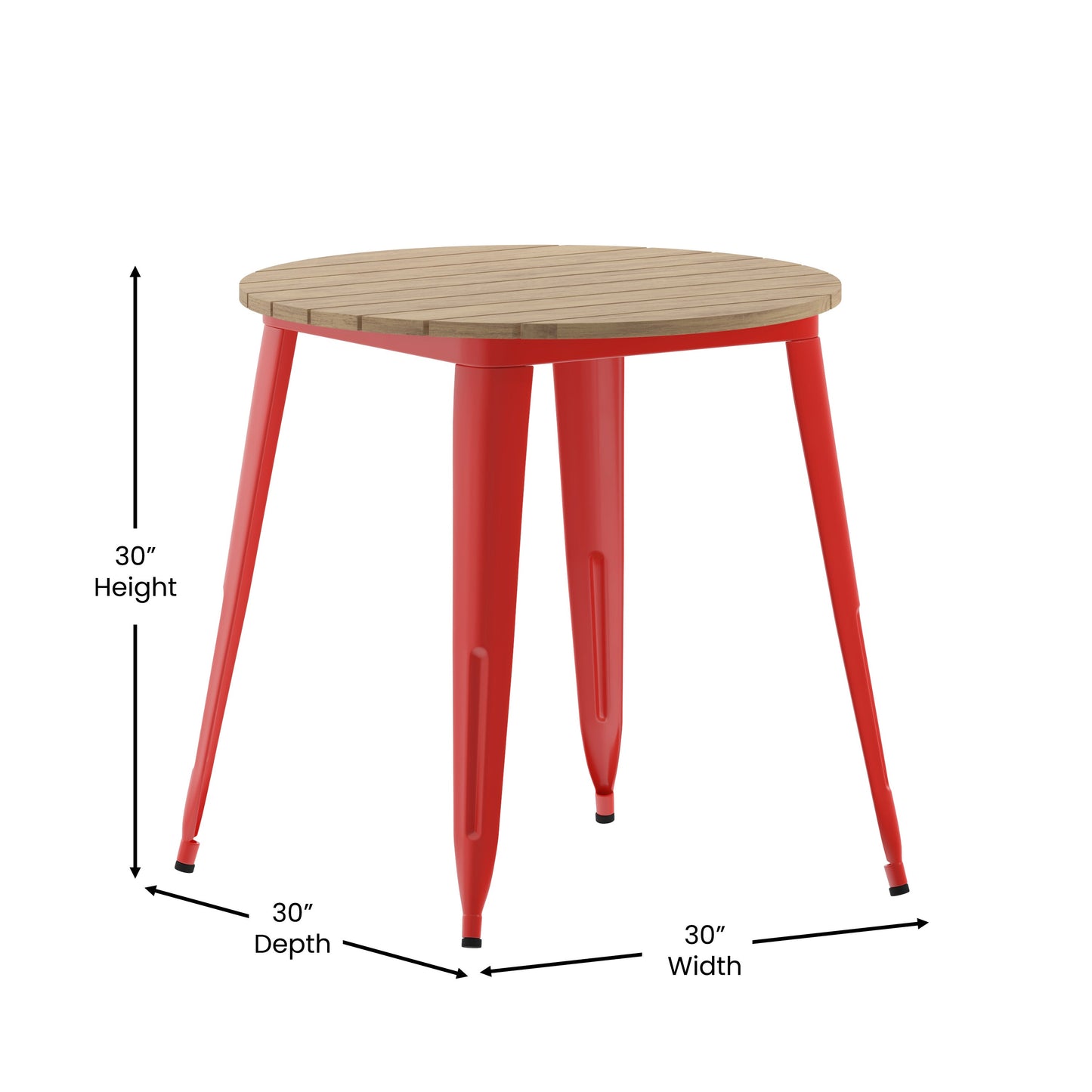 30" RD BR/RED Dining Table JJ-T14623-80-BRRD-GG