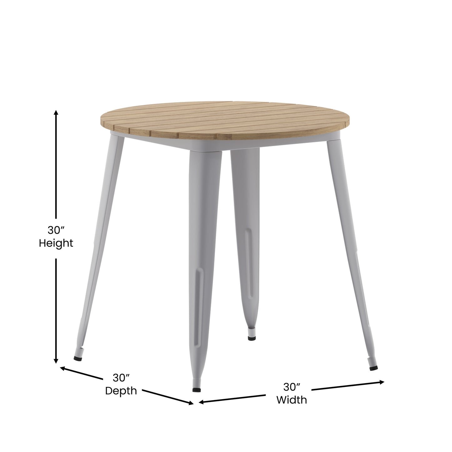 30" RD BR/SIL Dining Table JJ-T14623-80-BRSL-GG