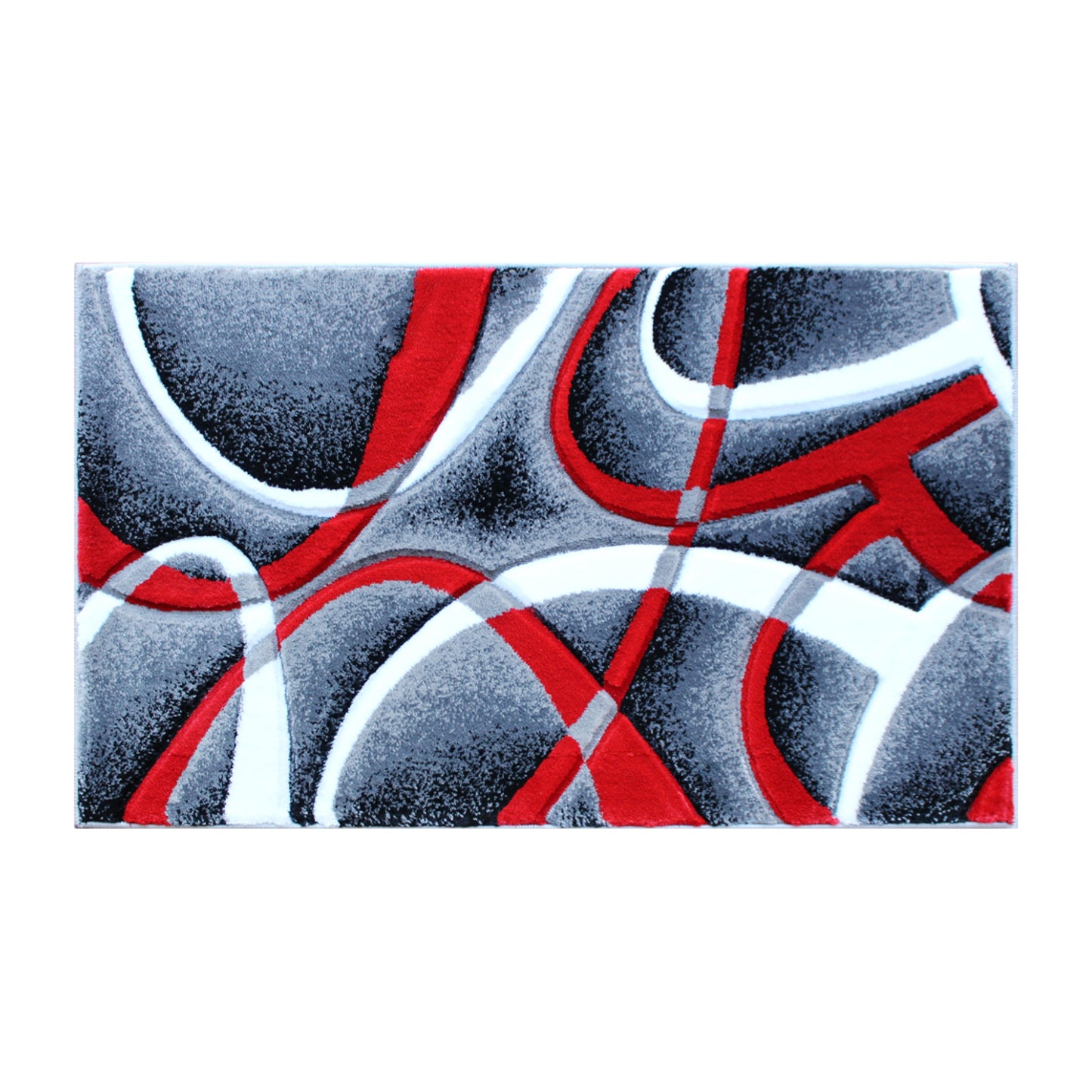 2x3 Red Abstract Rug KP-RG951-23-RD-GG