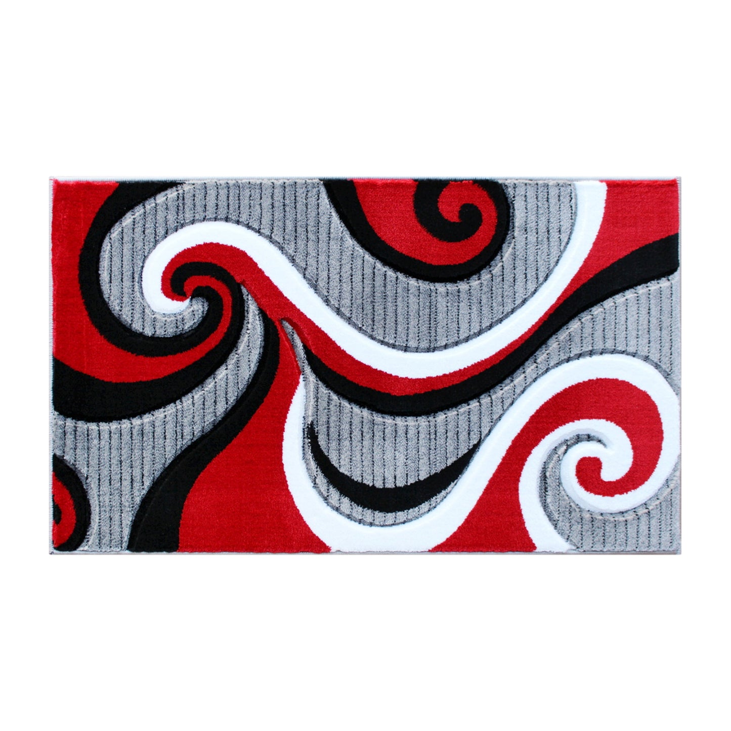 2x3 Red Abstract Rug KP-RG952-23-RD-GG