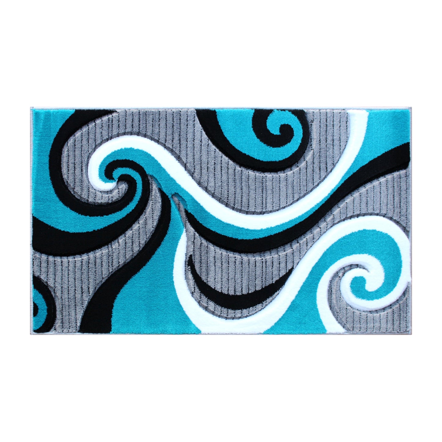 2x3 Turquoise Abstract Rug KP-RG952-23-TQ-GG