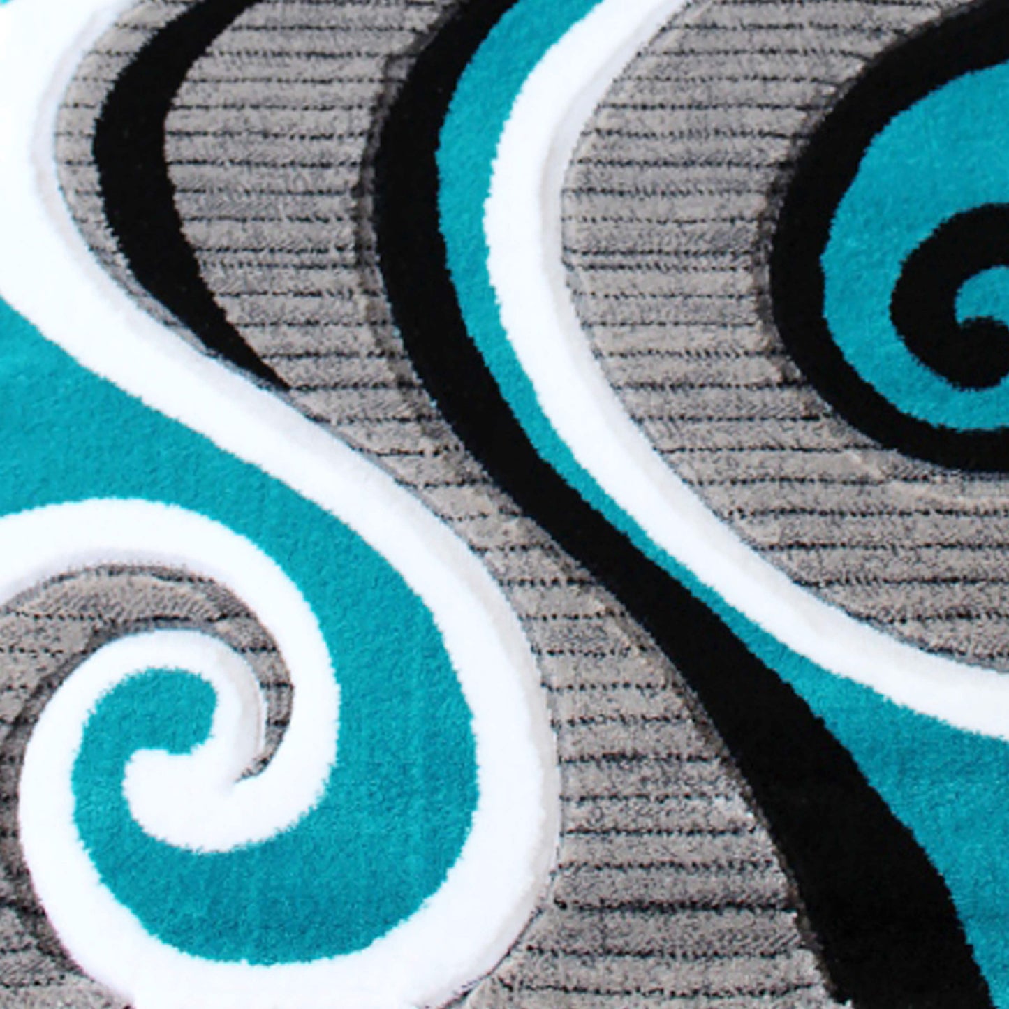 2x7 Turquoise Abstract Rug KP-RG952-27-TQ-GG