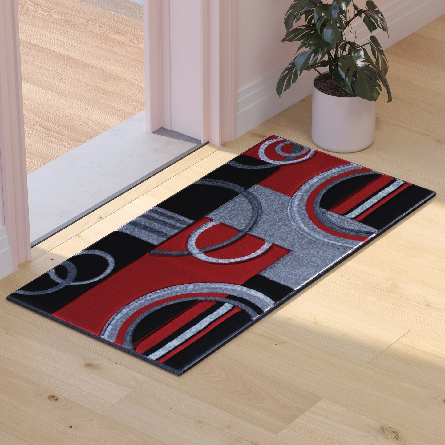 2x3 Red Geometric Rug KP-RG953-23-RD-GG