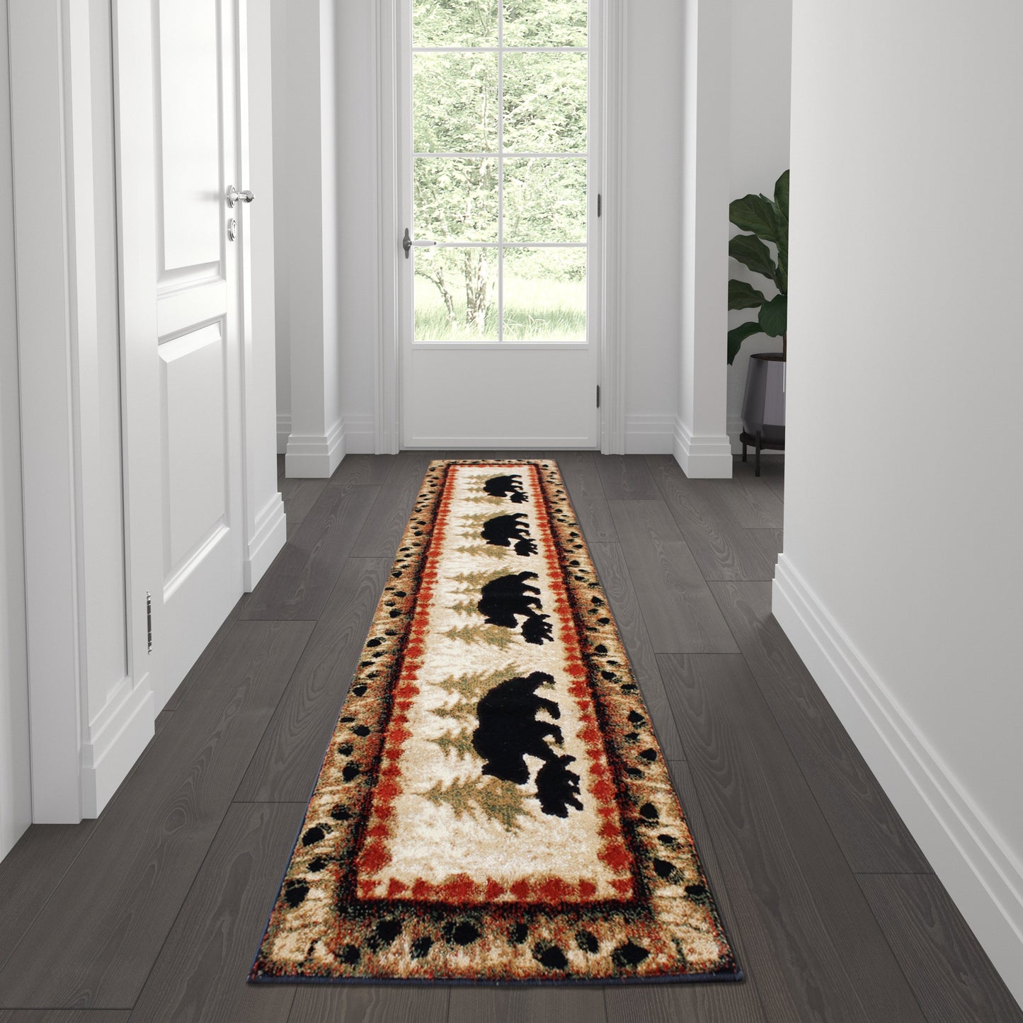 2' x 7' Bear and Cub Area Rug KP-RGB3940-27-BN-GG