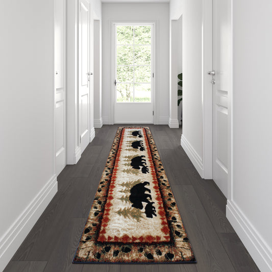 3' x 10' Bear and Cub Area Rug KP-RGB3940-310-BN-GG