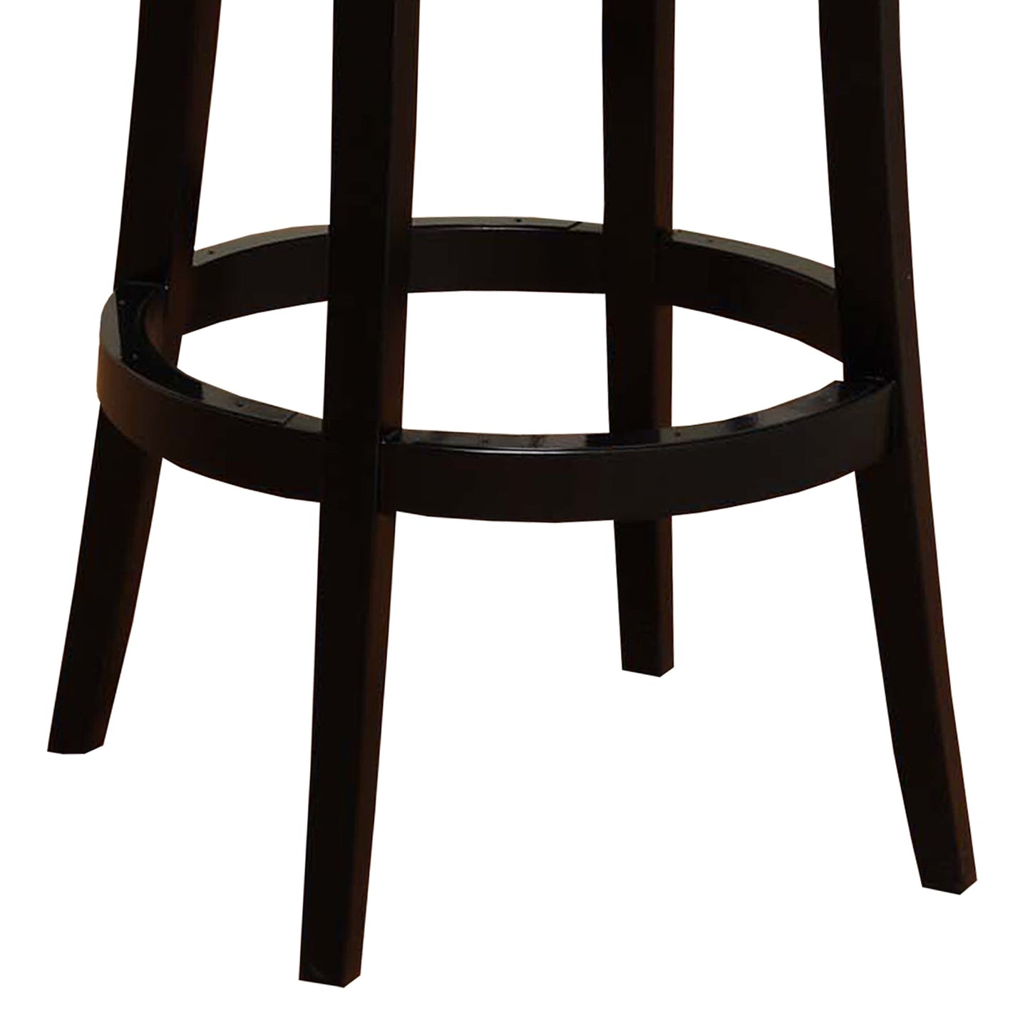 Boston 26" Counter Height Swivel Black Faux Leather and Black Wood Bar Stool