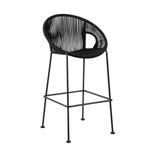 Acapulco 26" Indoor Outdoor Steel Bar Stool with Black Rope