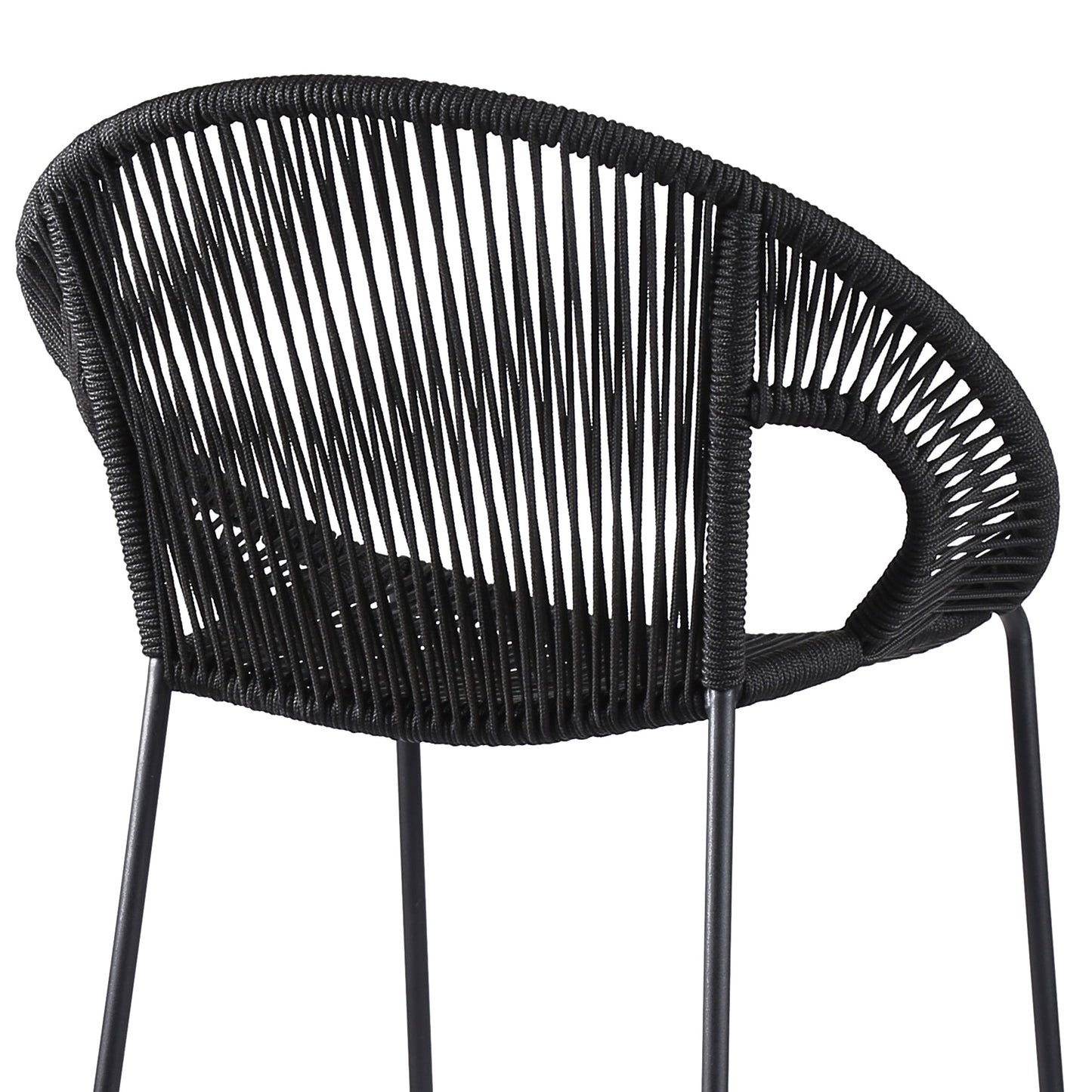 Acapulco 30" Indoor Outdoor Steel Bar Stool with Black Rope