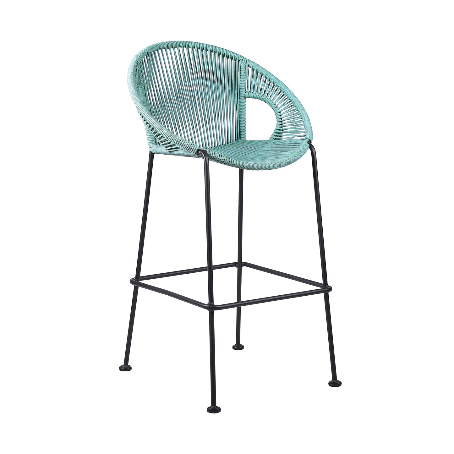 Acapulco 30" Indoor Outdoor Steel Bar Stool with Wasabi Rope