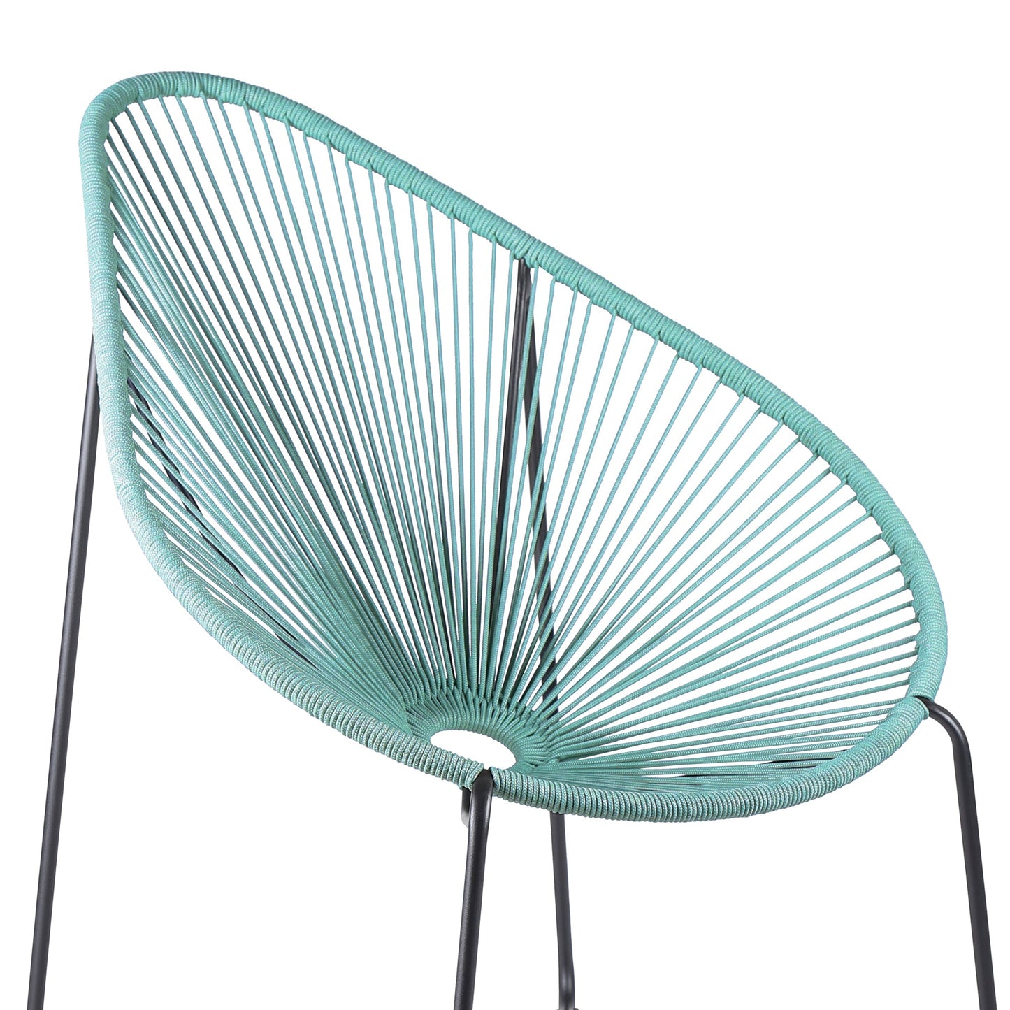 Acapulco Indoor Outdoor Steel Papasan Lounge Chair with Wasabi Rope