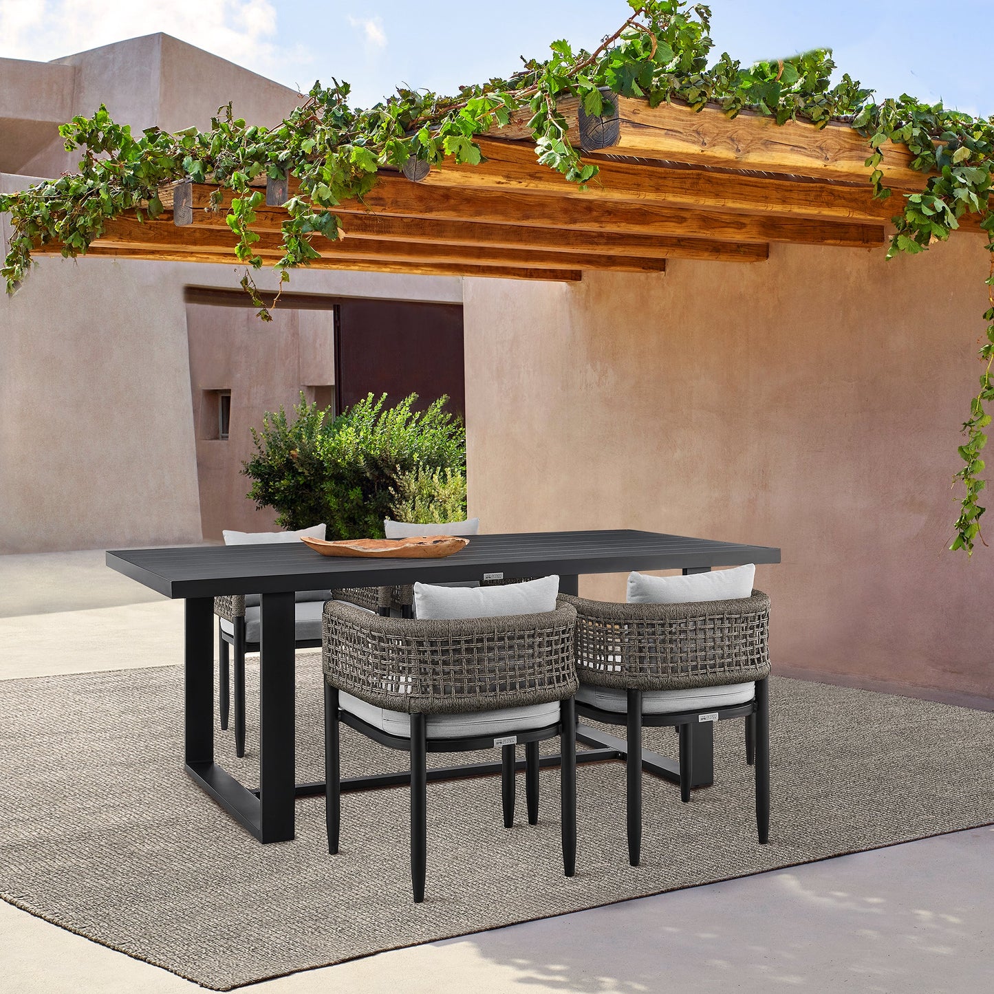 Alegria Outdoor Patio Dining Table in Aluminum