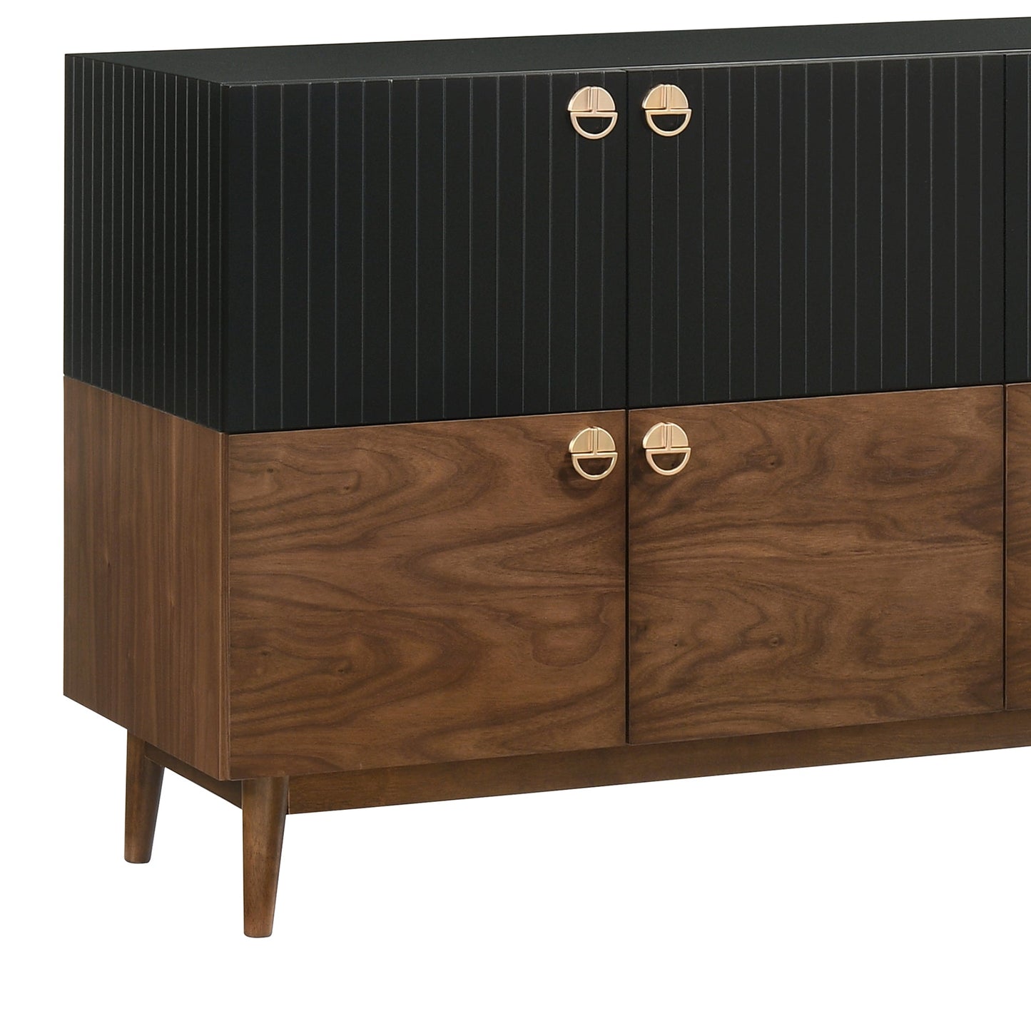 Amigo Black Veneer and Walnut Wood Buffet