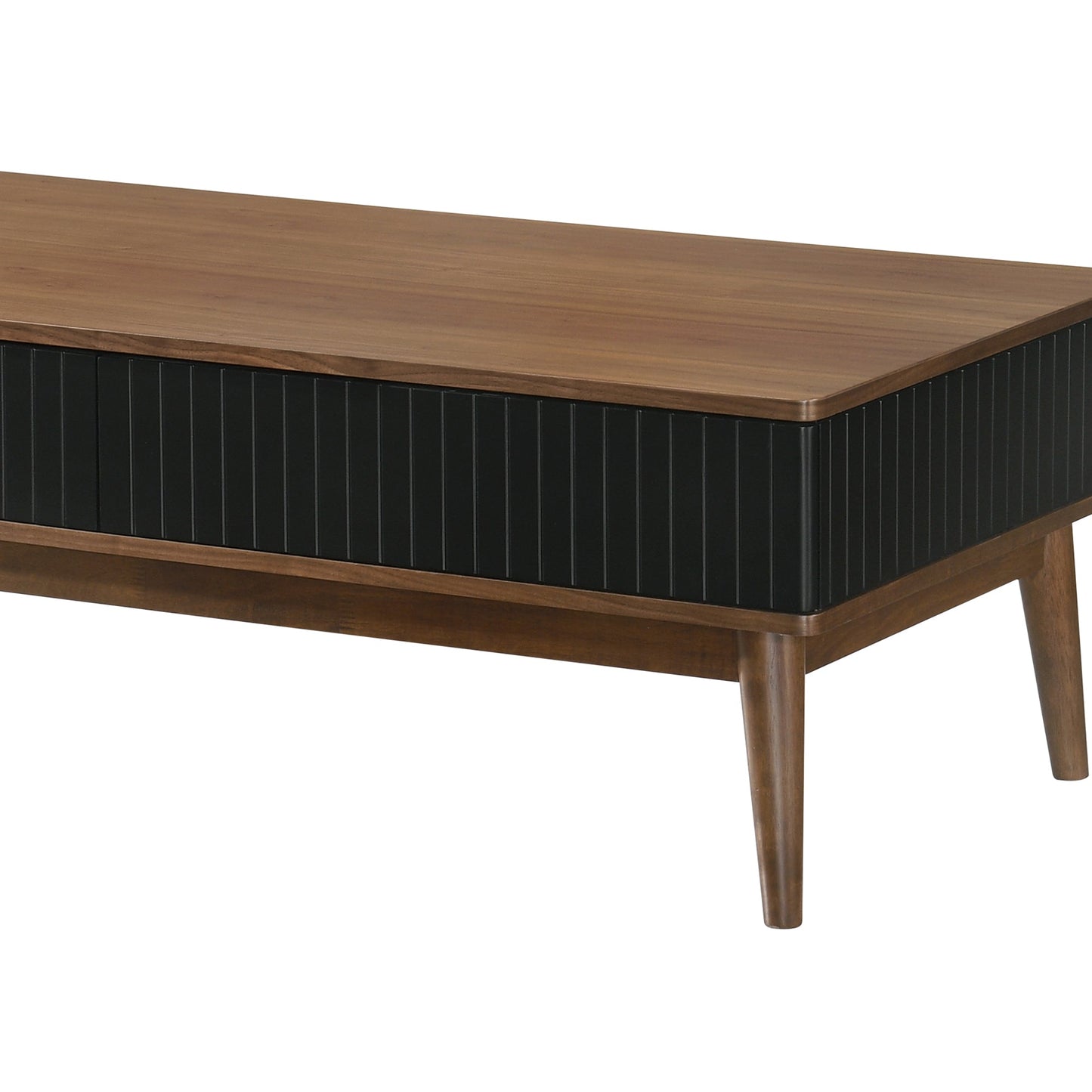 Amigo Black Veneer and Walnut Wood Coffee Table