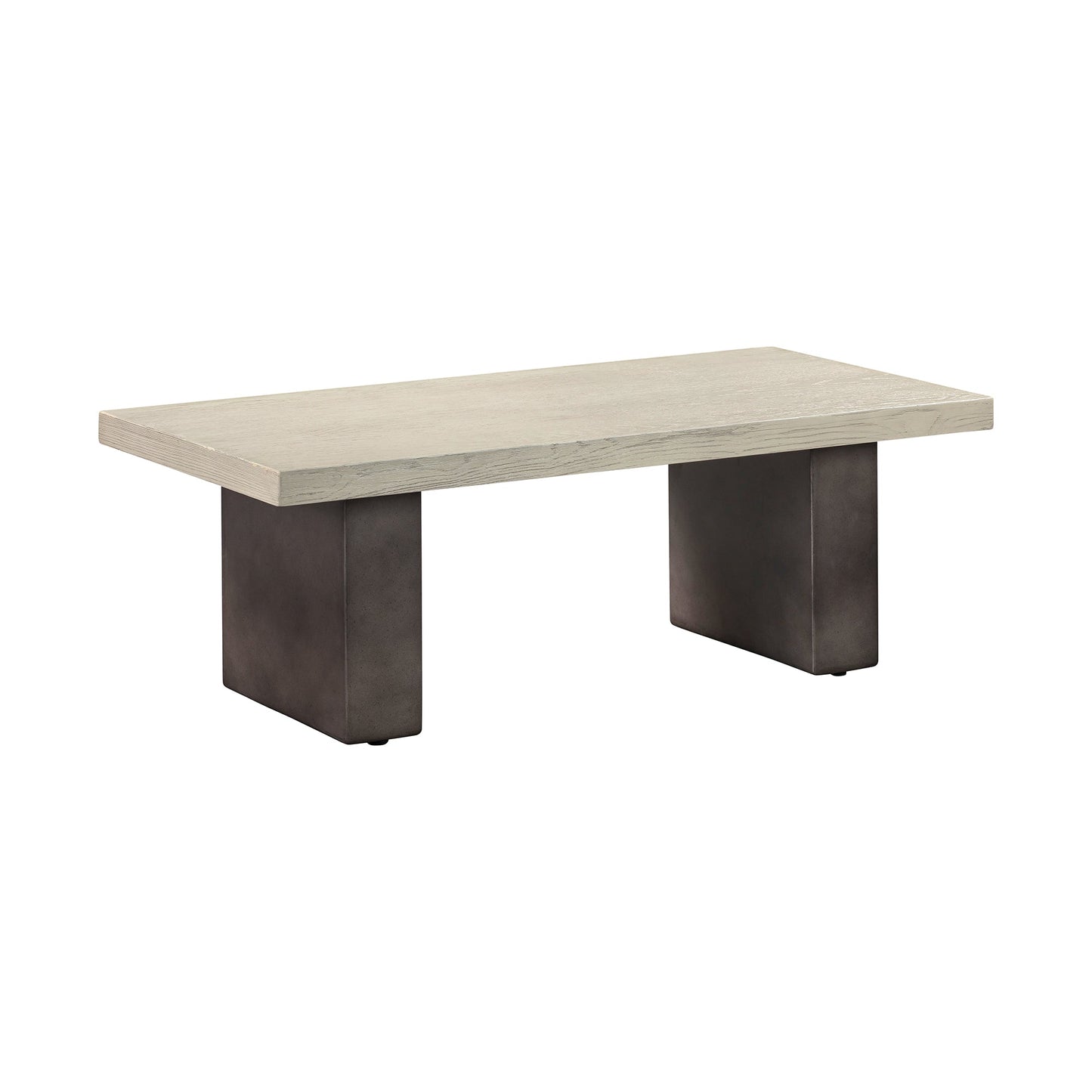 Abbey Concrete and Gray Oak Wood Dining Table