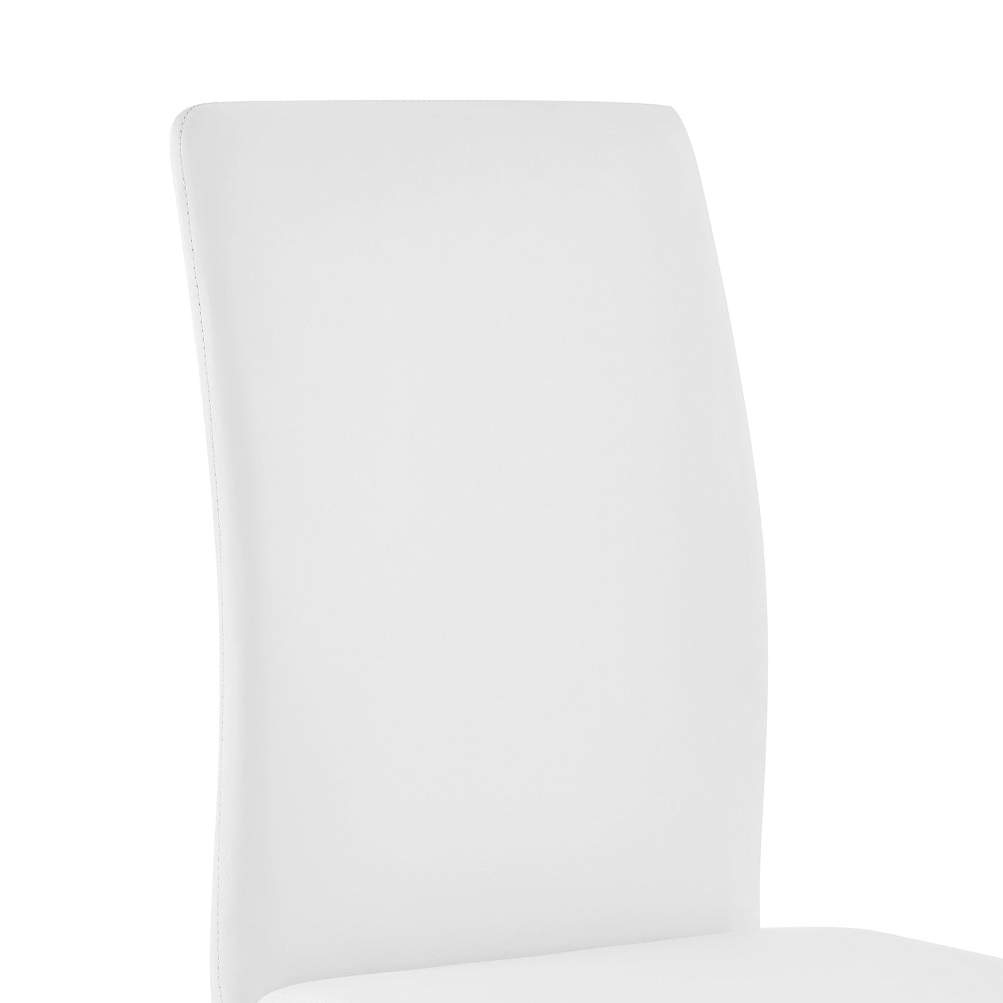 Amanda Contemporary Side Chair in White Faux Leather and Chrome Finish - Set of 2