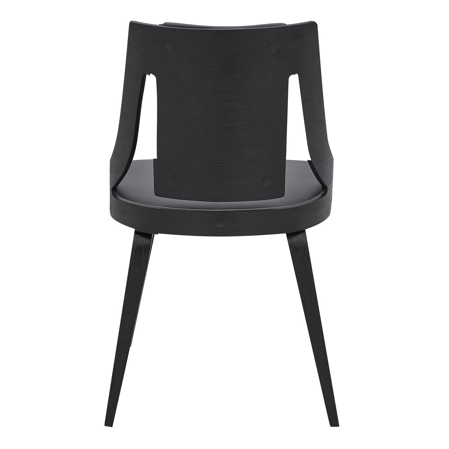 Aniston Gray Faux Leather and Black Wood Dining Chairs - Set of 2