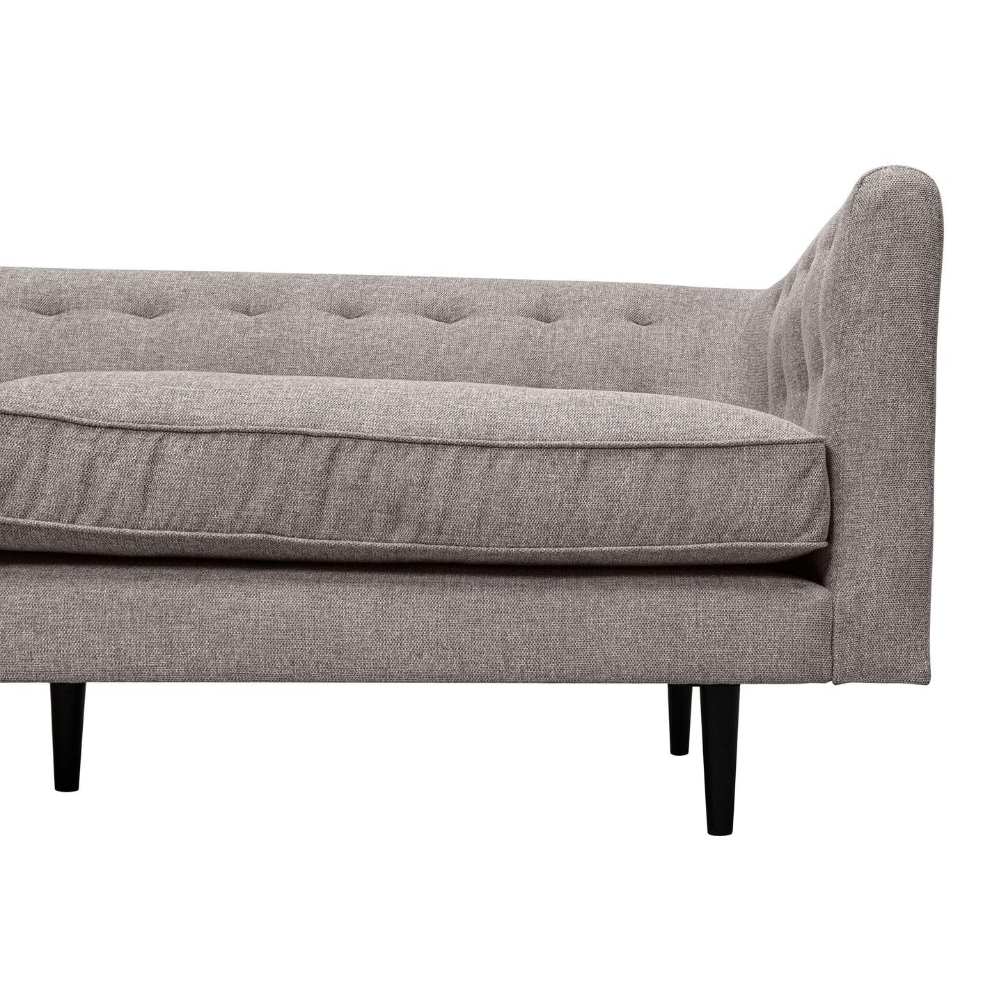 Annabelle 80" Gray Fabric Sofa with Black Wood Legs