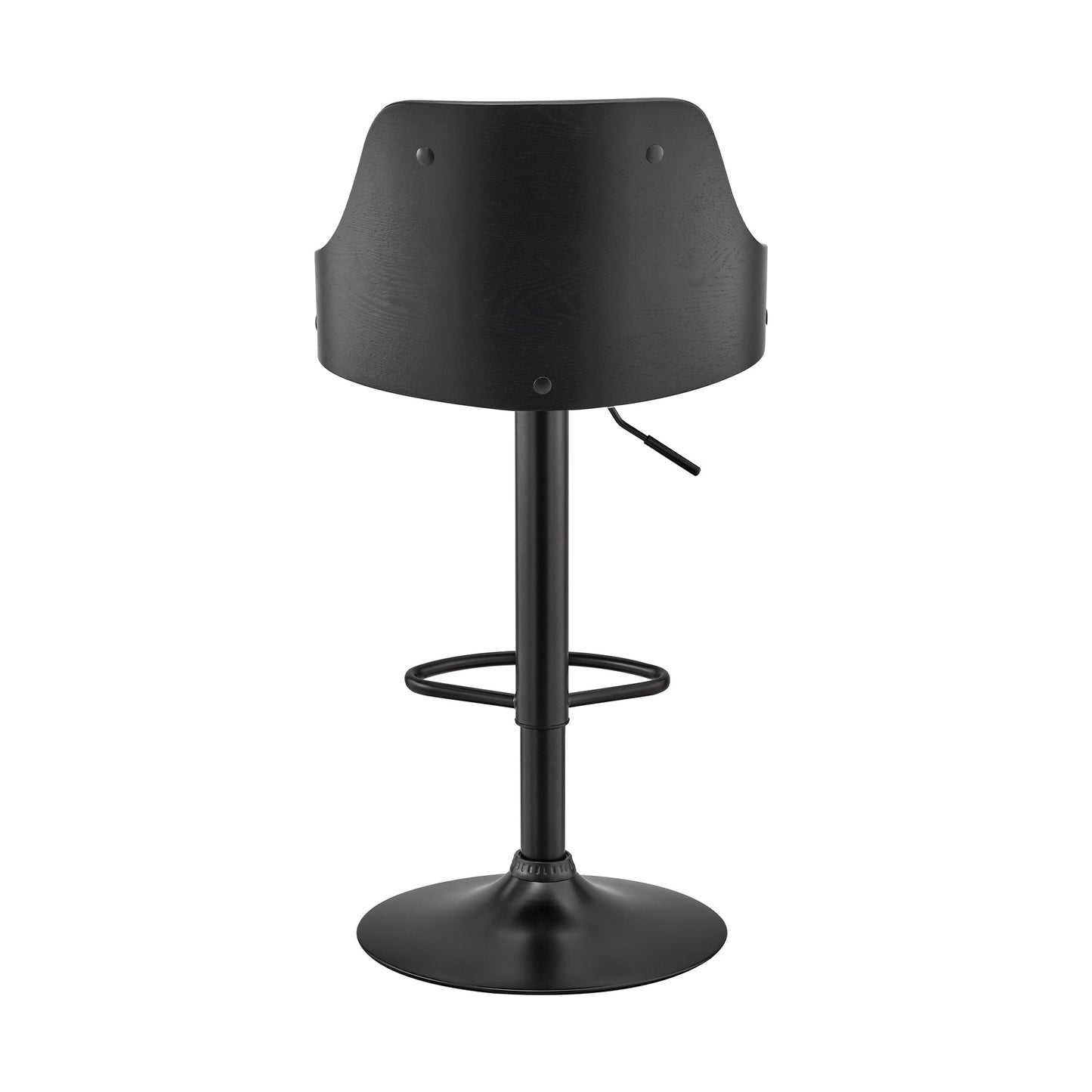 Asher Adjustable Gray Faux Leather and Black Finish Bar Stool