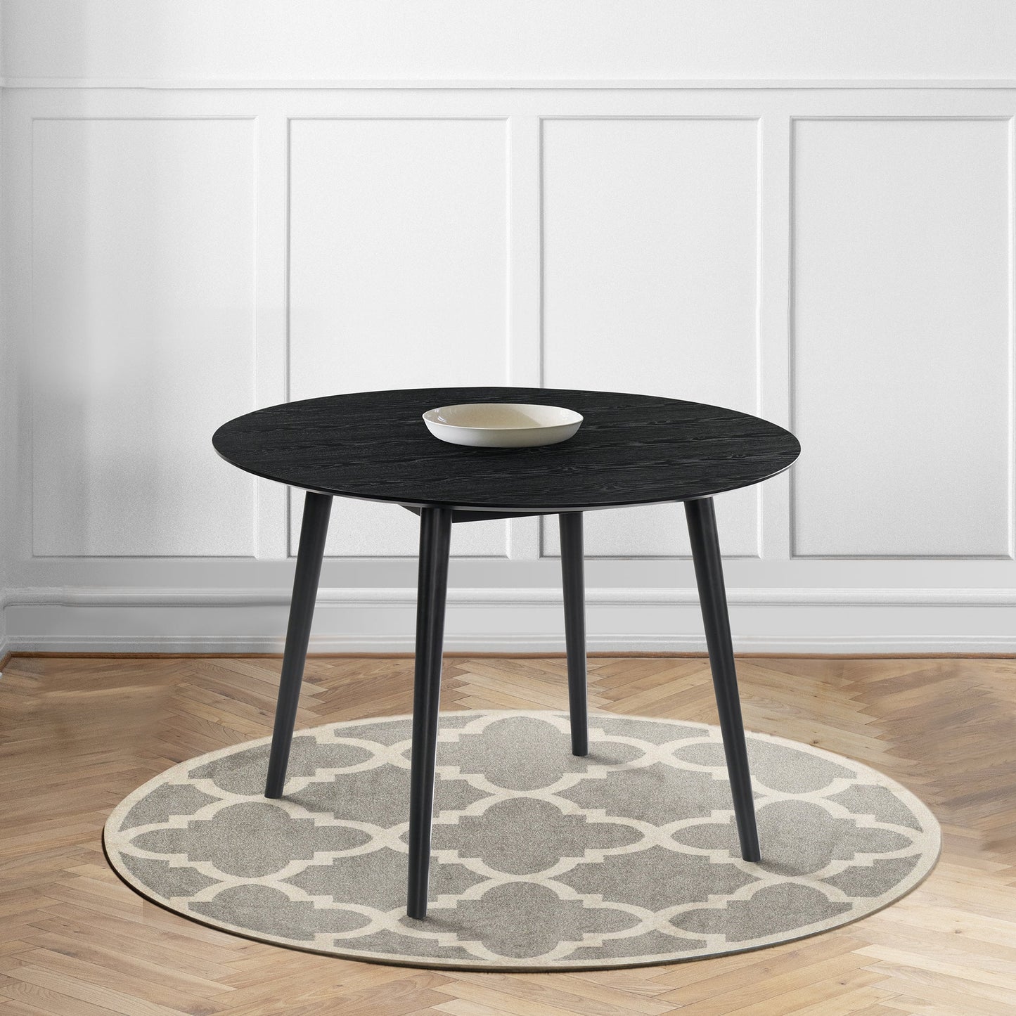 Arcadia 42" Round Dining Table in Black Wood