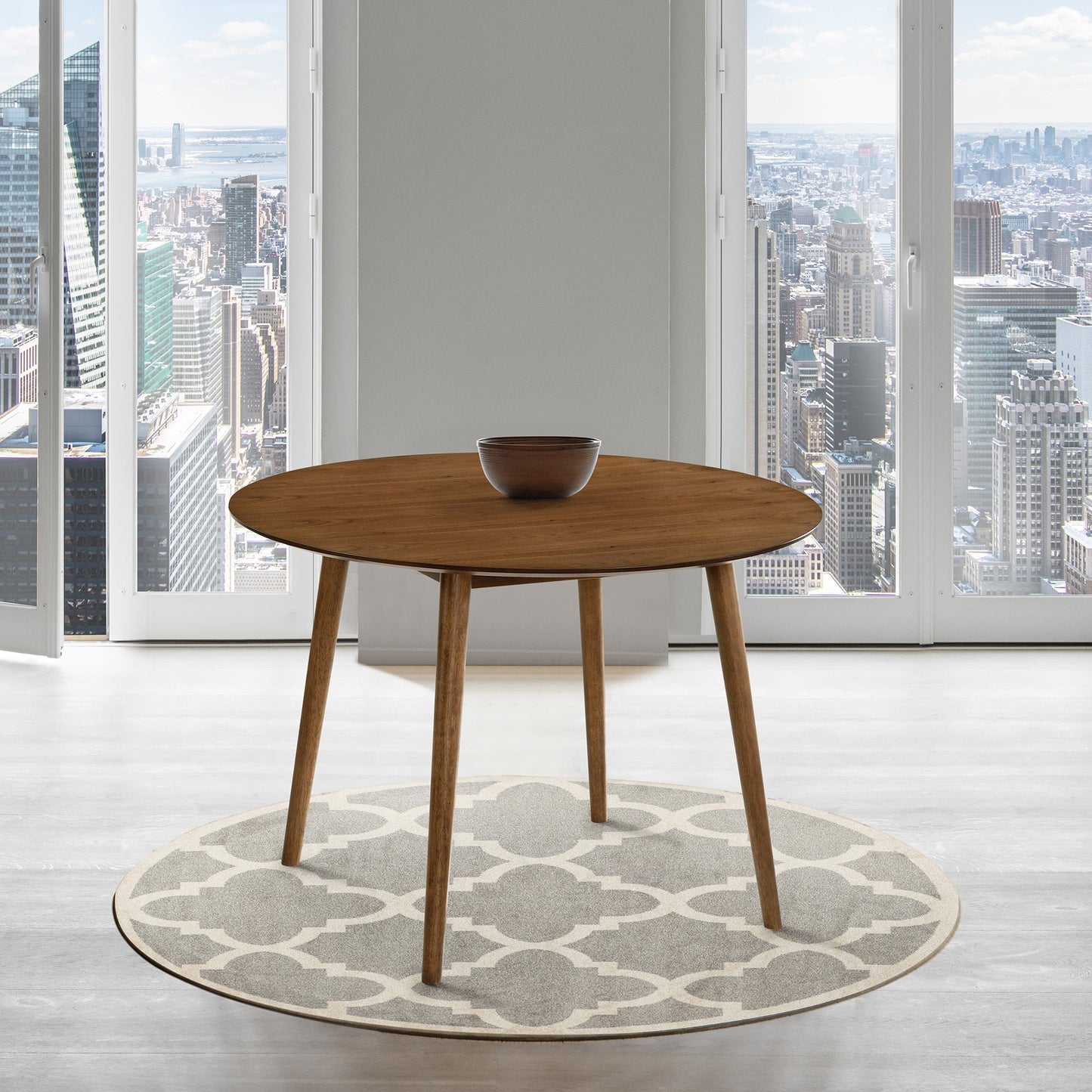 Arcadia 42" Round Dining Table in Walnut Wood